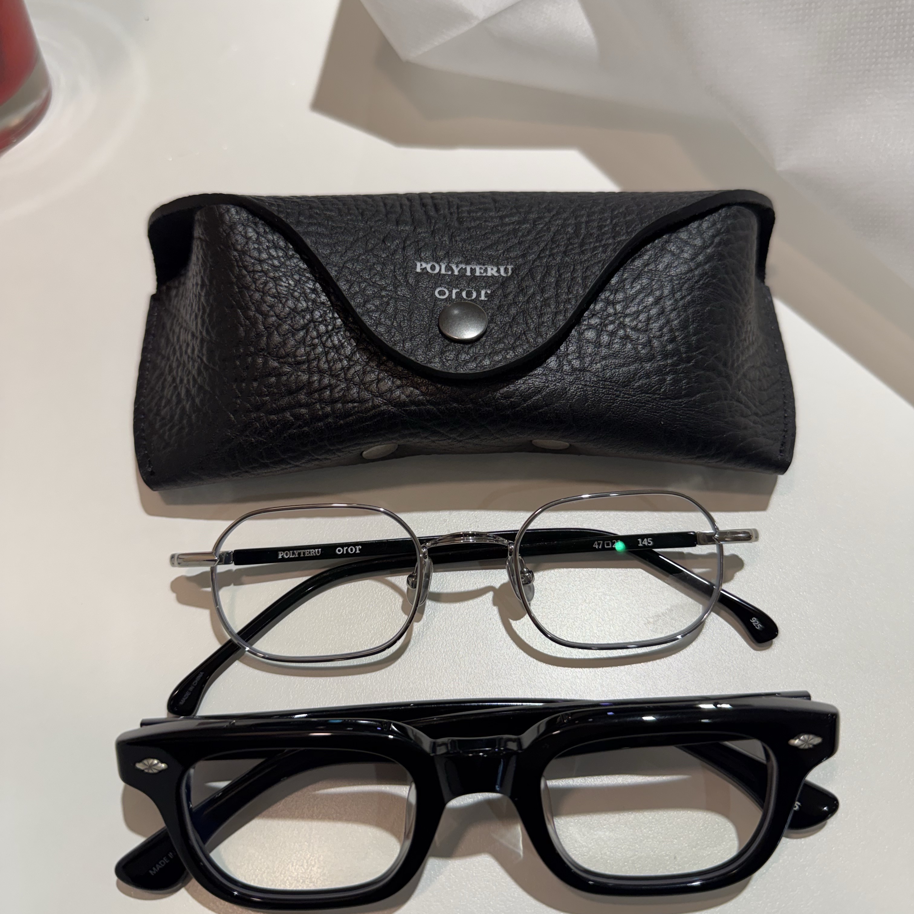 Polyteru x OROR P.O - 001 Acetate Black, Polyteru x OROR P.O - 002 Beta Titanium 착용 스타일