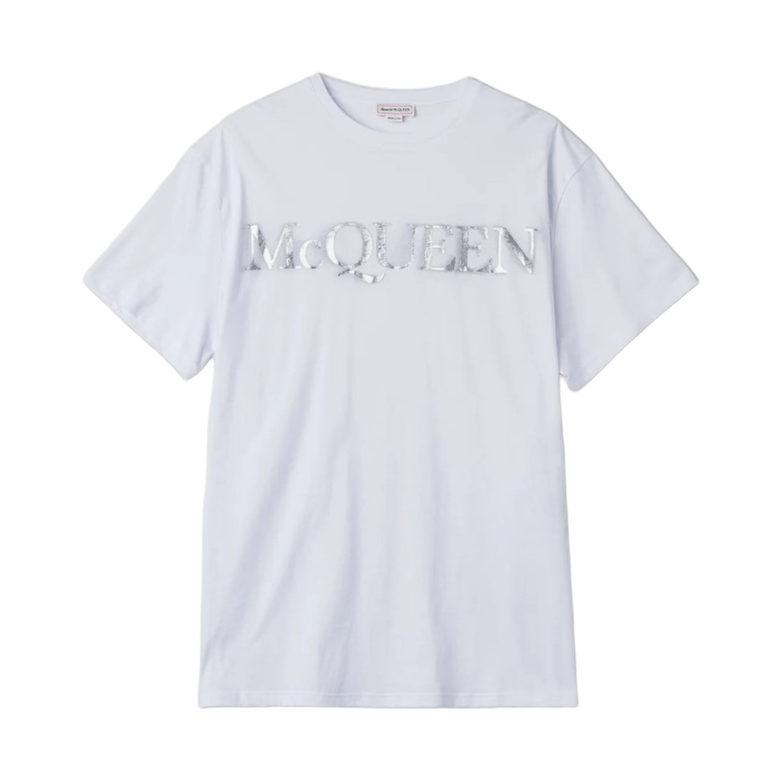 알렉산더 맥퀸 스프레이 크러쉬 포일 프린트 숏슬리브 티셔츠 화이트(Alexander McQueen Spray Crush Foil Print Short Sleeve T-Shirt White)