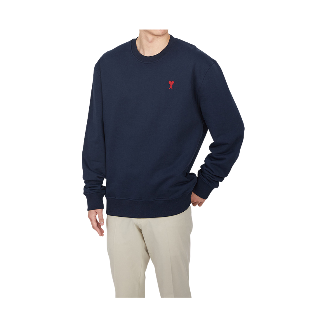 [15% 쿠폰] 아미 스몰 하트 로고 코튼 스웨트셔츠 네이비([15% 쿠폰] AMI de Coeur Cotton Sweatshirt Navy) - 5
