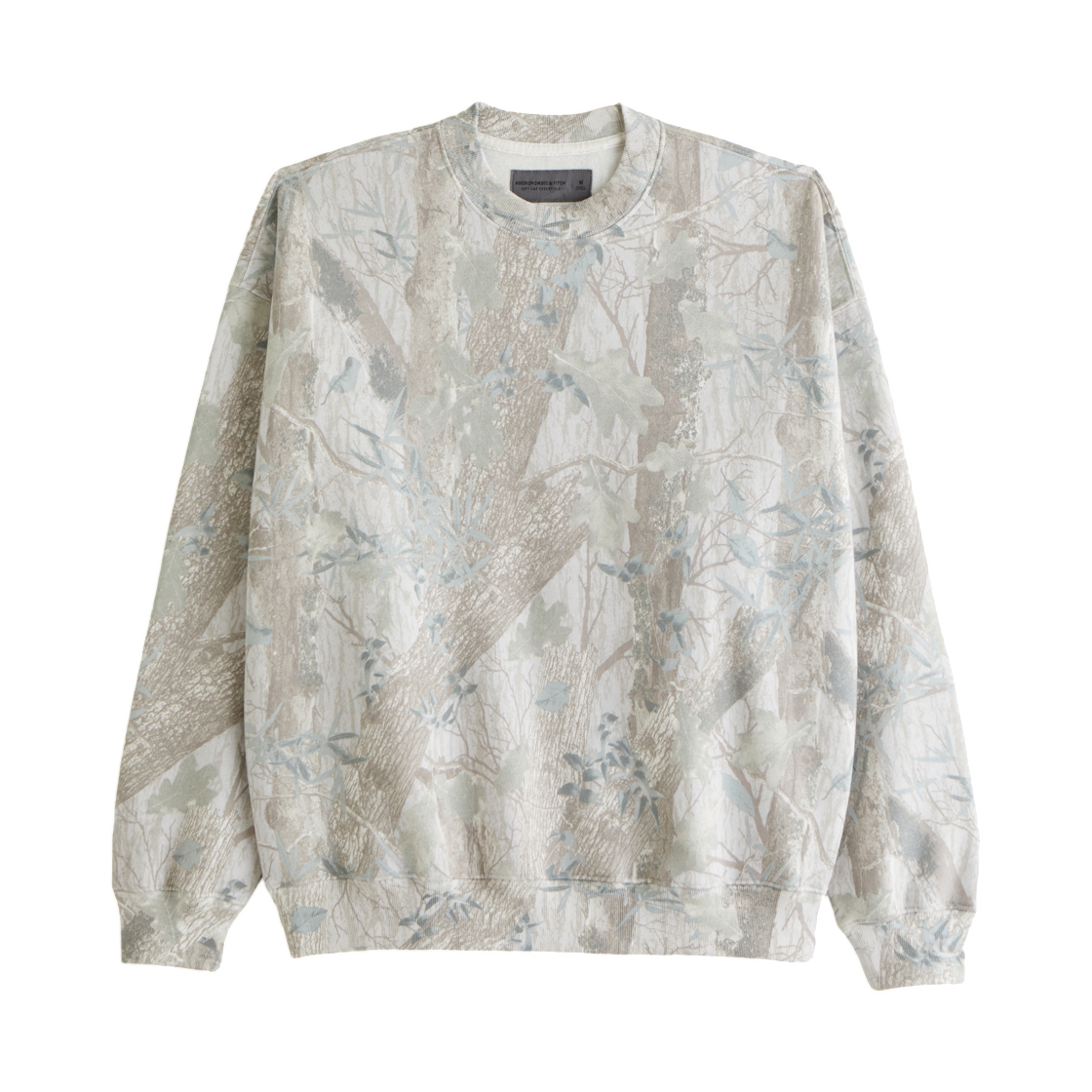 122-488-01066-115 Abercrombie & Fitch Essential Crew Sweatshirt Light Taupe Camo