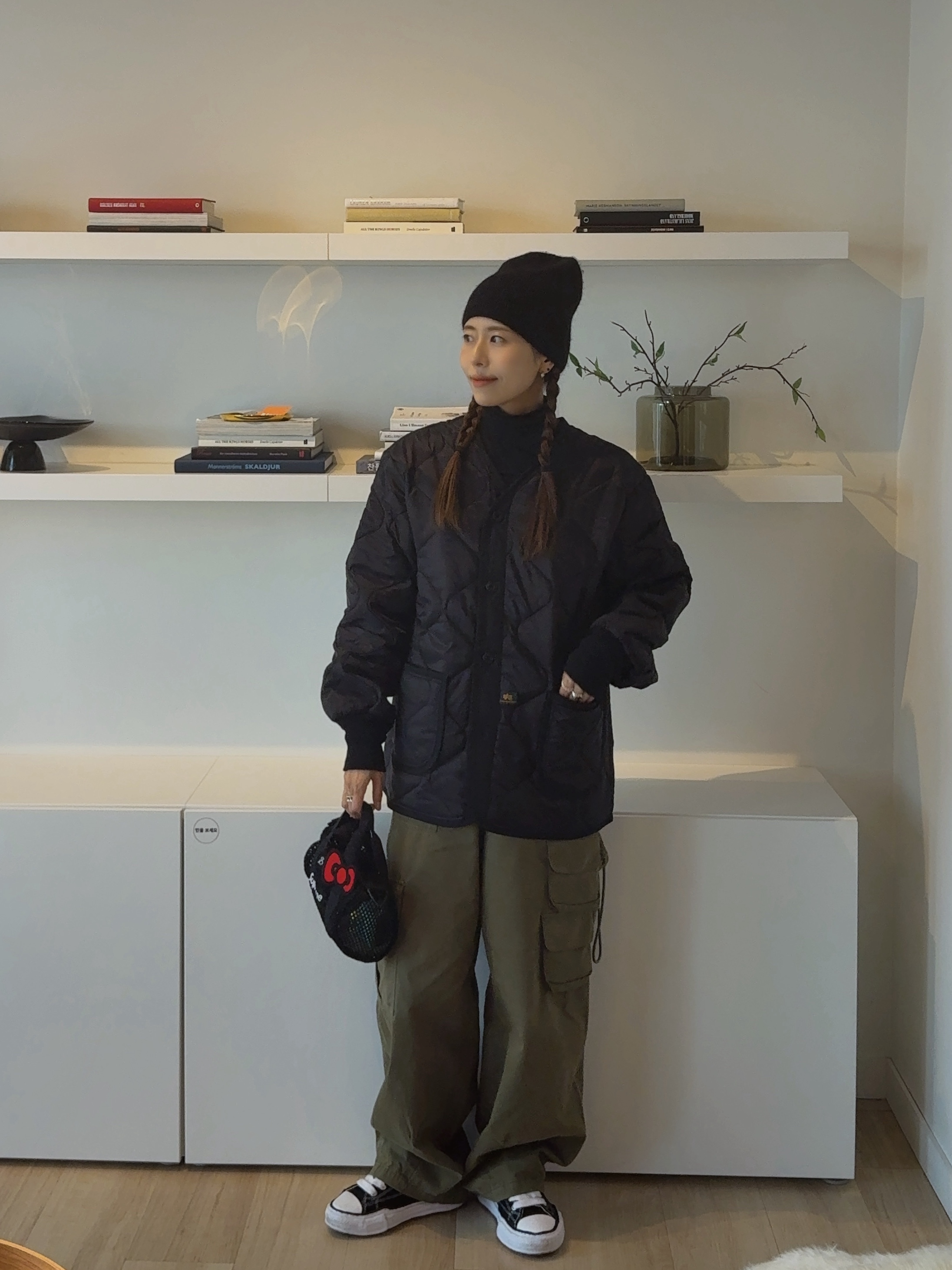 CDG x Alpha Industries Liner Jacket Black, Supreme Mesh Mini Duffle Bag Black - 25SS 착용 스타일 - 4