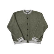 Hono Report Hairy Round Cardigan Olive