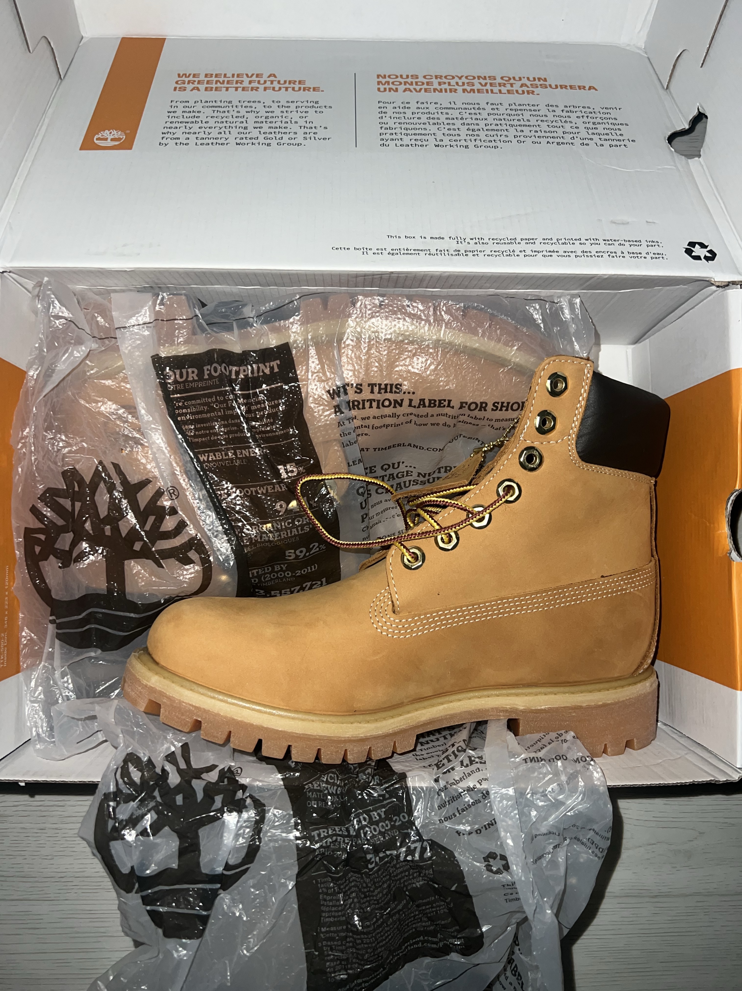 Timberland Premium 6 inch Waterproof Boot Wheat Nubuck - Wide 착용 스타일