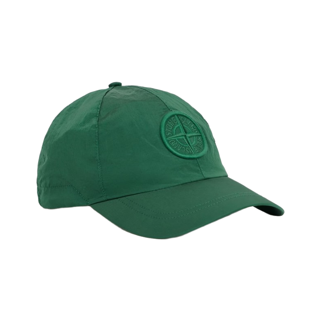 스톤 아일랜드 9100011 컴퍼스 자수 나일론 메탈 에코닐 베이스볼 캡 말라카이트 - 26SS(Stone Island 9100011 Nylon Metal in Econyl Baseball Cap with Compass Embroidery Malachite - 26SS)