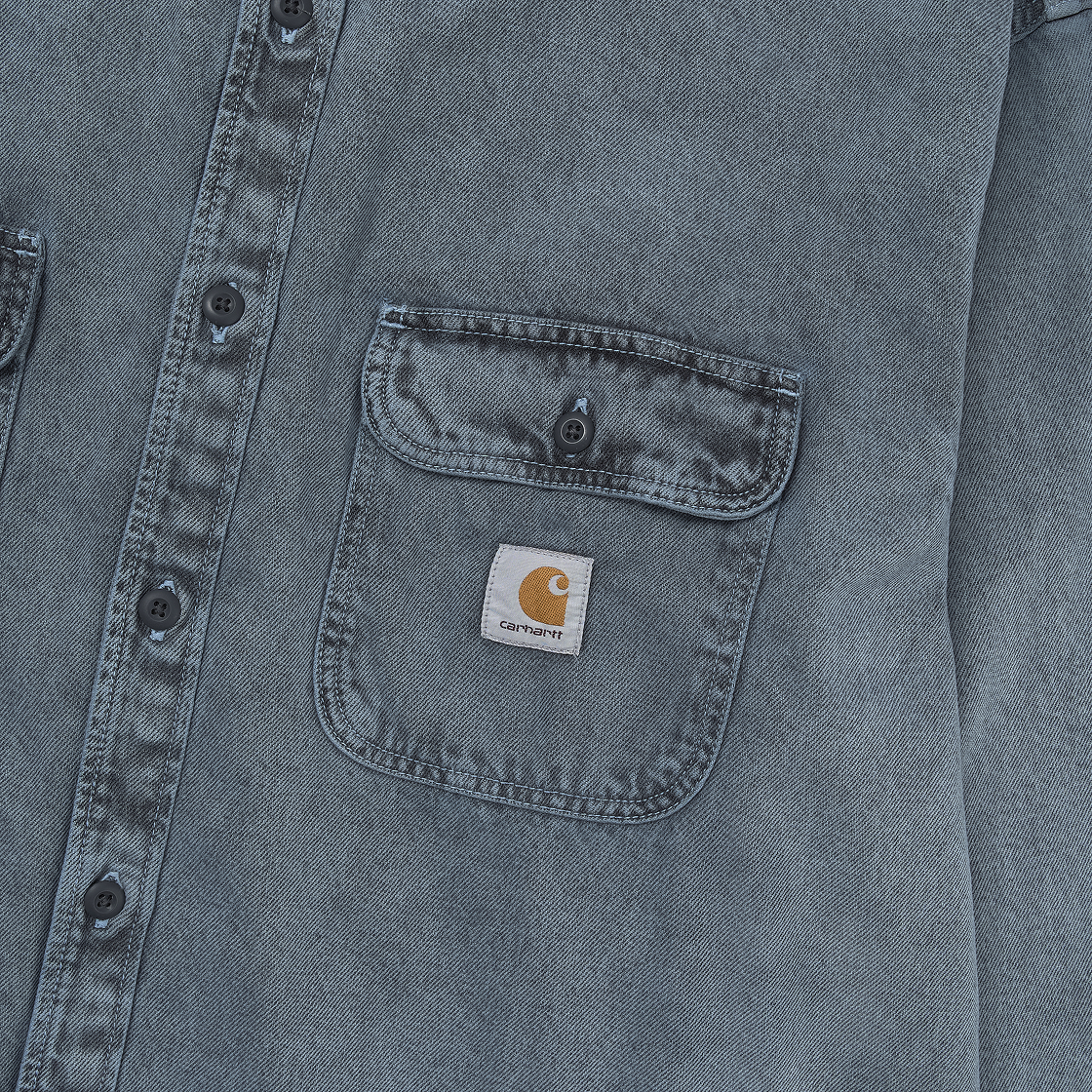 칼하트 WIP 티건 셔츠 자켓 블랙 블루 포그 가먼트 다이드(Carhartt WIP Tigan Shirt Jacket Black Blue Fog Garment Dyed) - 3