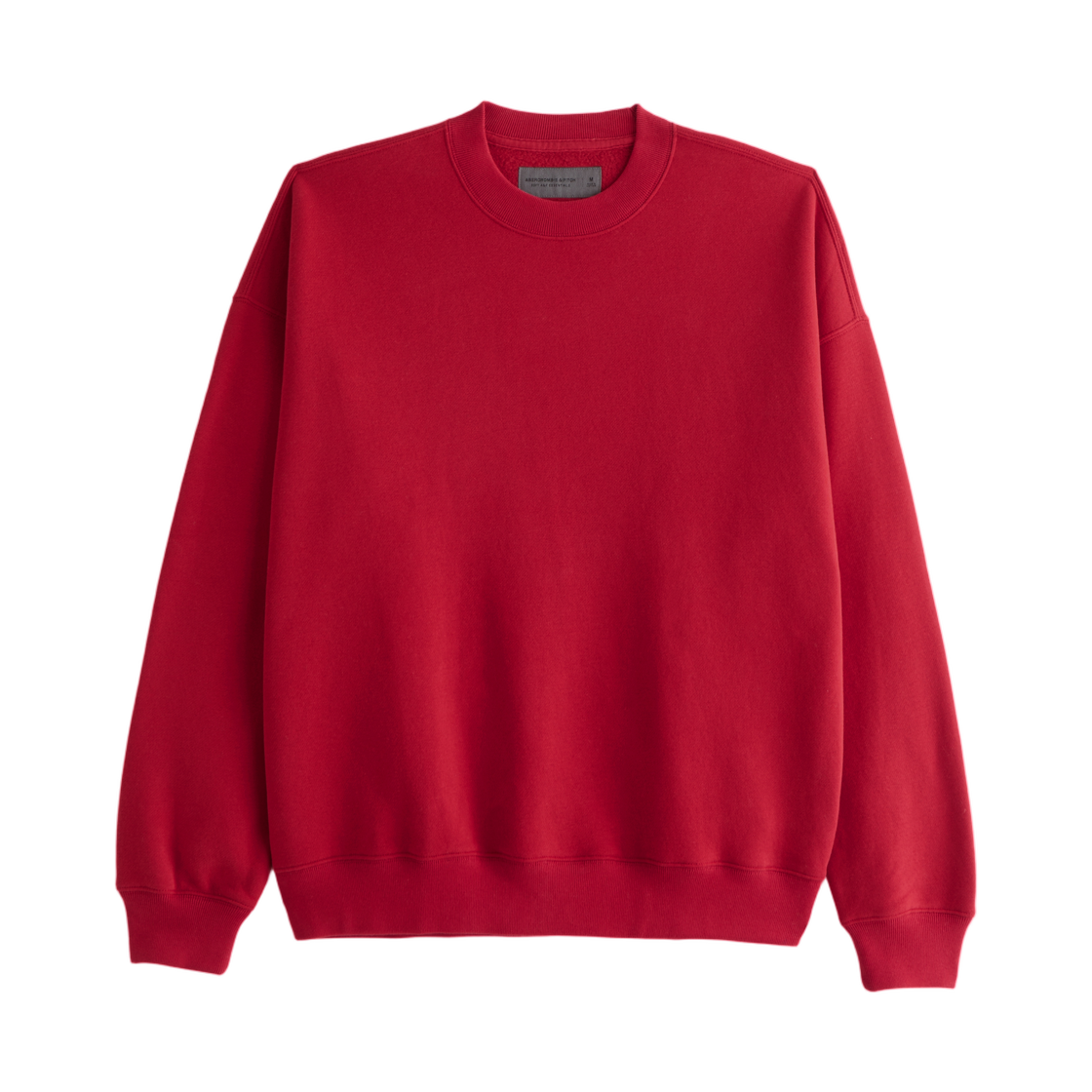 122-488-01178-500 Abercrombie & Fitch Essential Crew Sweatshirt Red