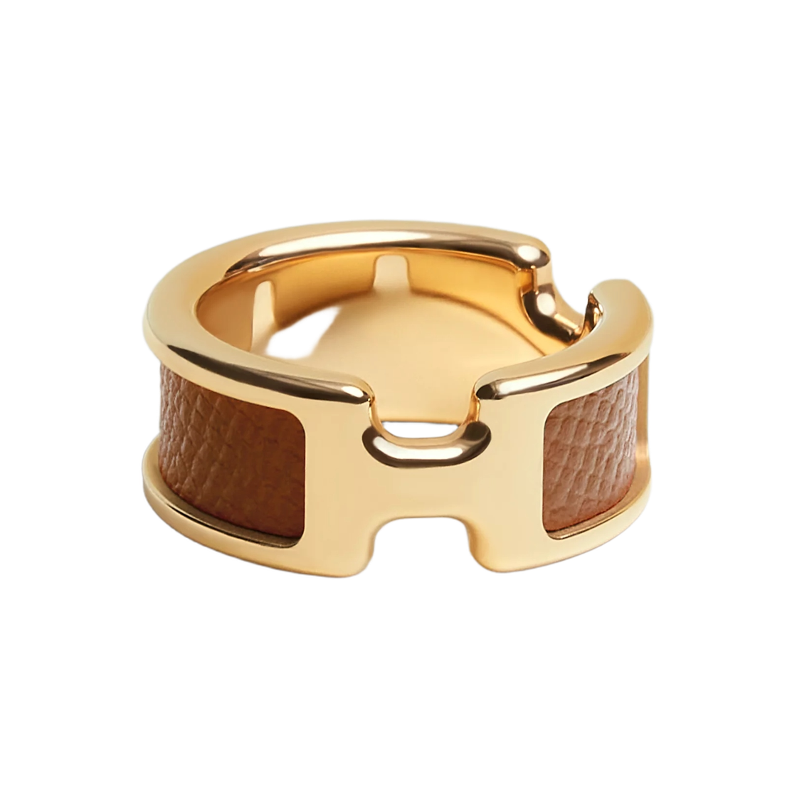 (W) 에르메스 스몰 올랭프 링 카프스킨 메탈 & 옐로우 골드 골드((W) Hermes Small Olympe Ring Calfskin Metal & Yellow Gold Gold) - 1