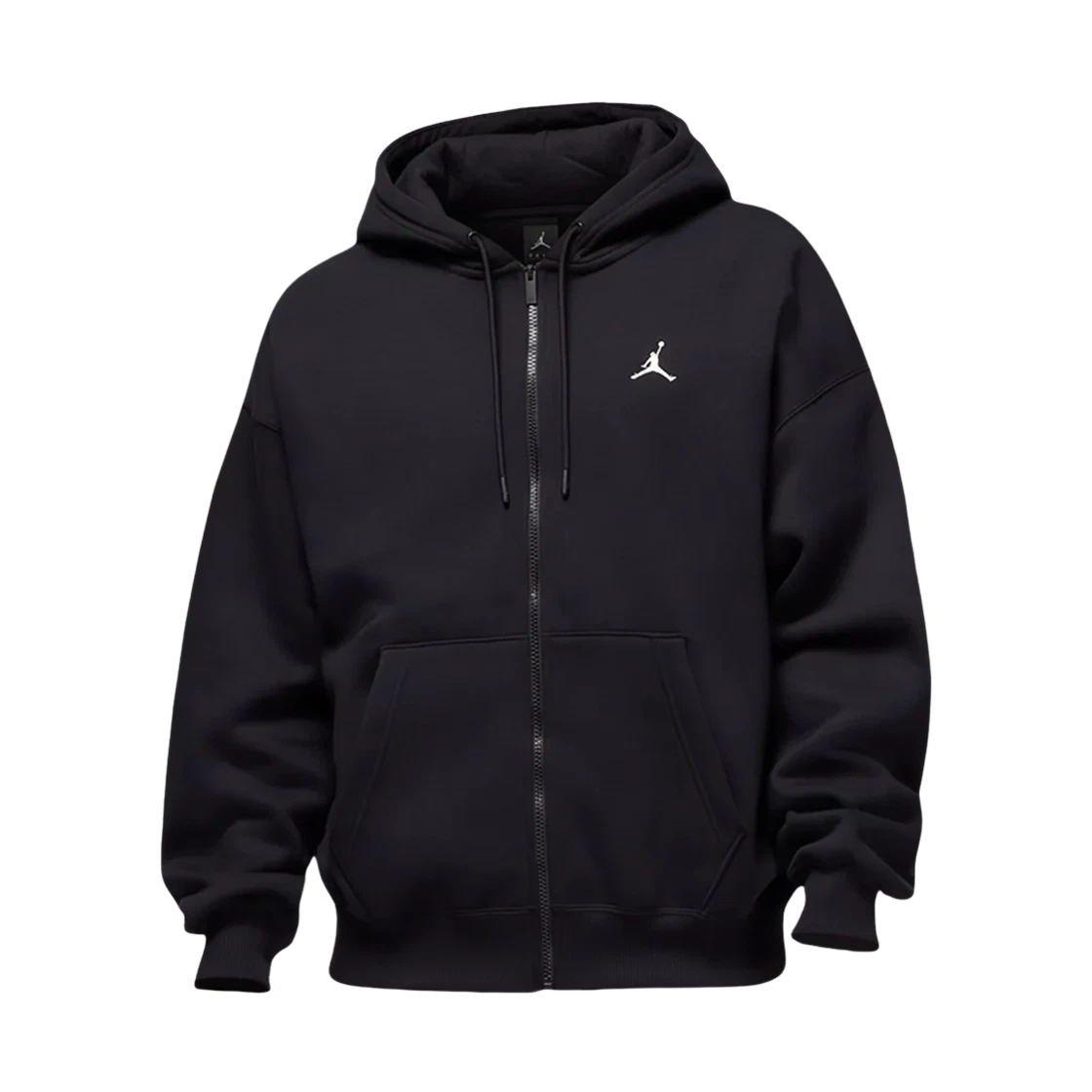 Jordan Jordan Brooklyn Fleece Oversized Full Zip Hoodie Black Sail (IB7231-010) · M