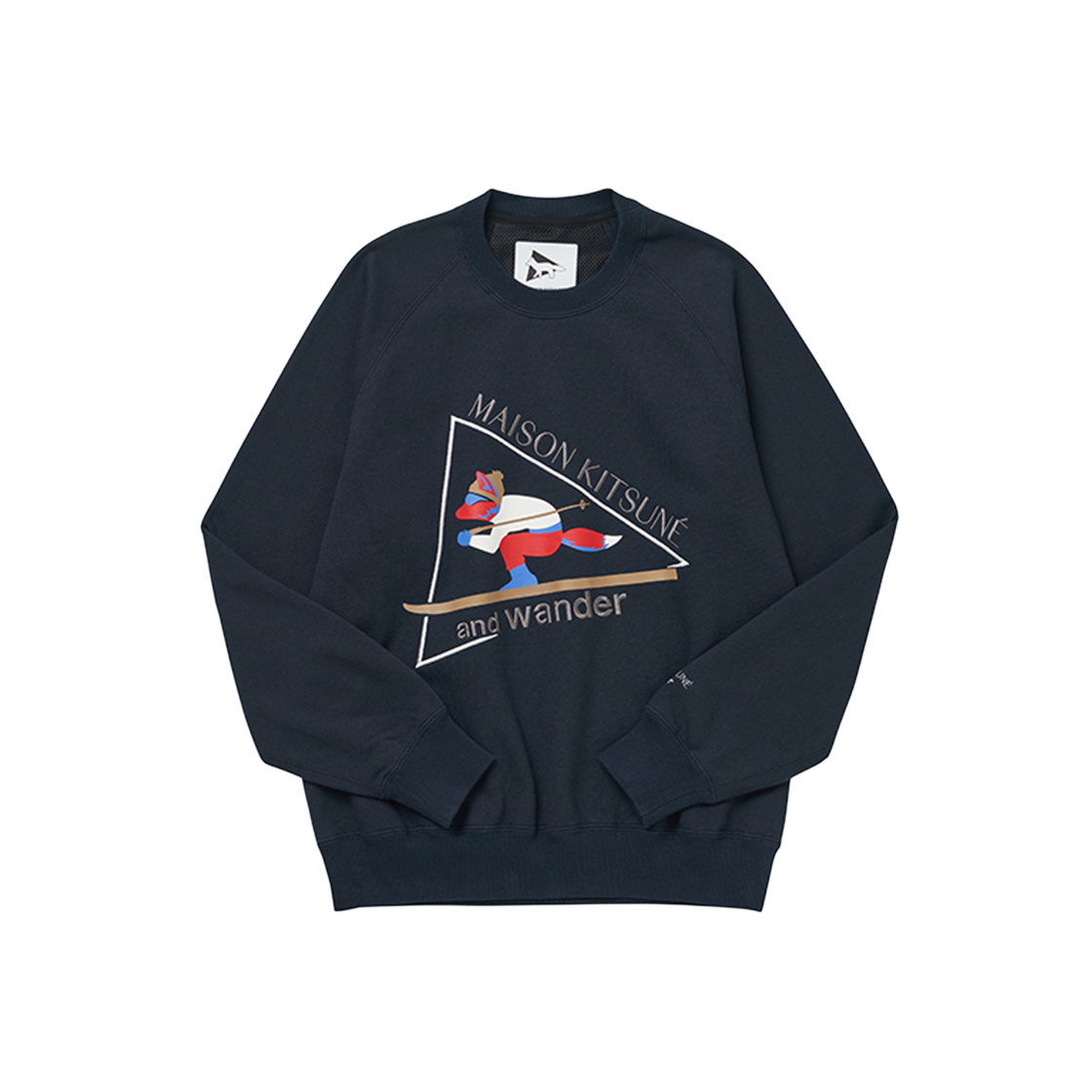 5743284910 120 [25% 쿠폰] Maison Kitsune x And Wander Cotton Sweatshirt Navy
