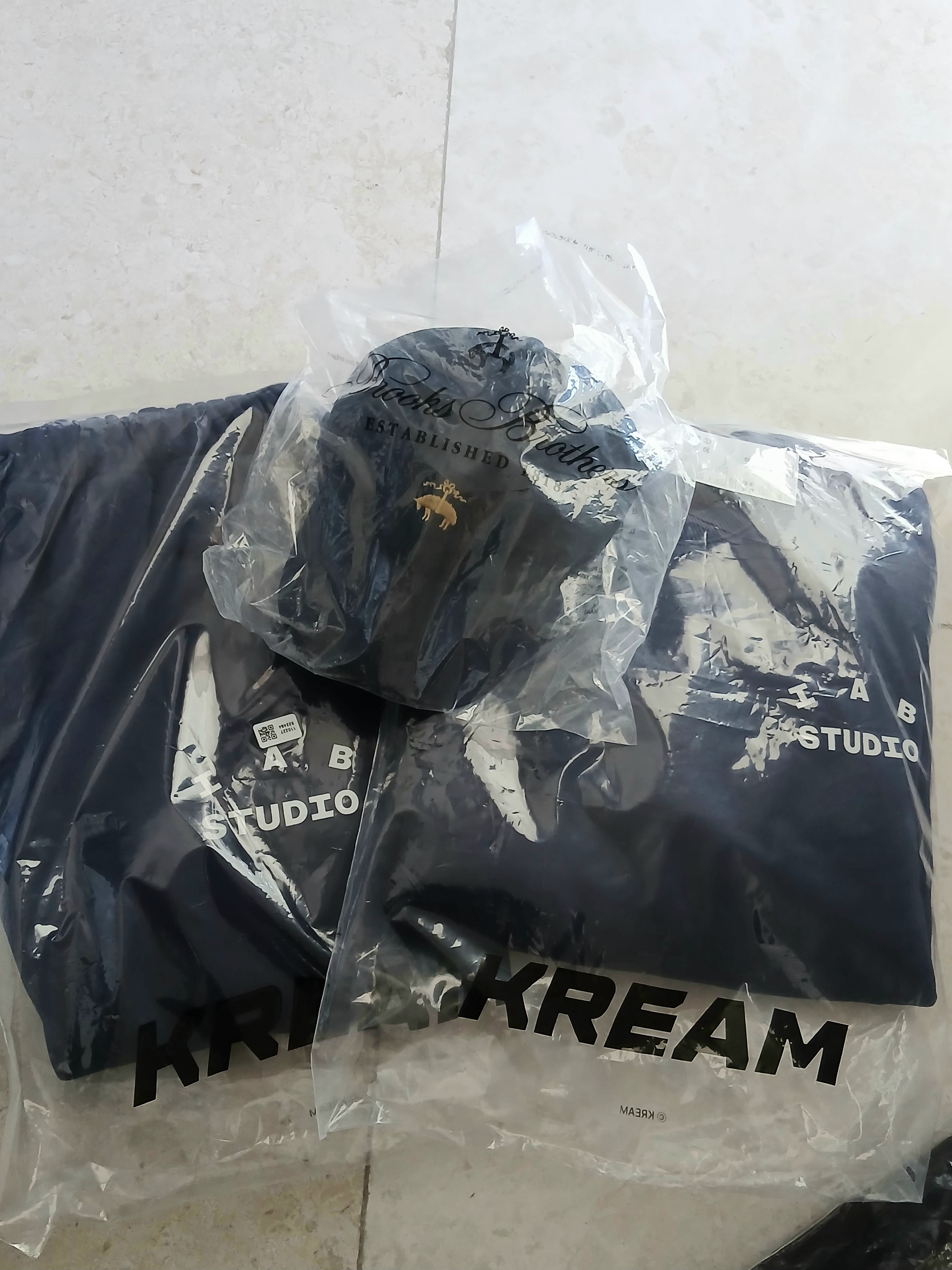 Nike x Stussy Stone Washed Fleece Pants Dark Cinder (FN5235-261), IAB Studio IAB Original Sweatpants Navy 착용 스타일 - 2