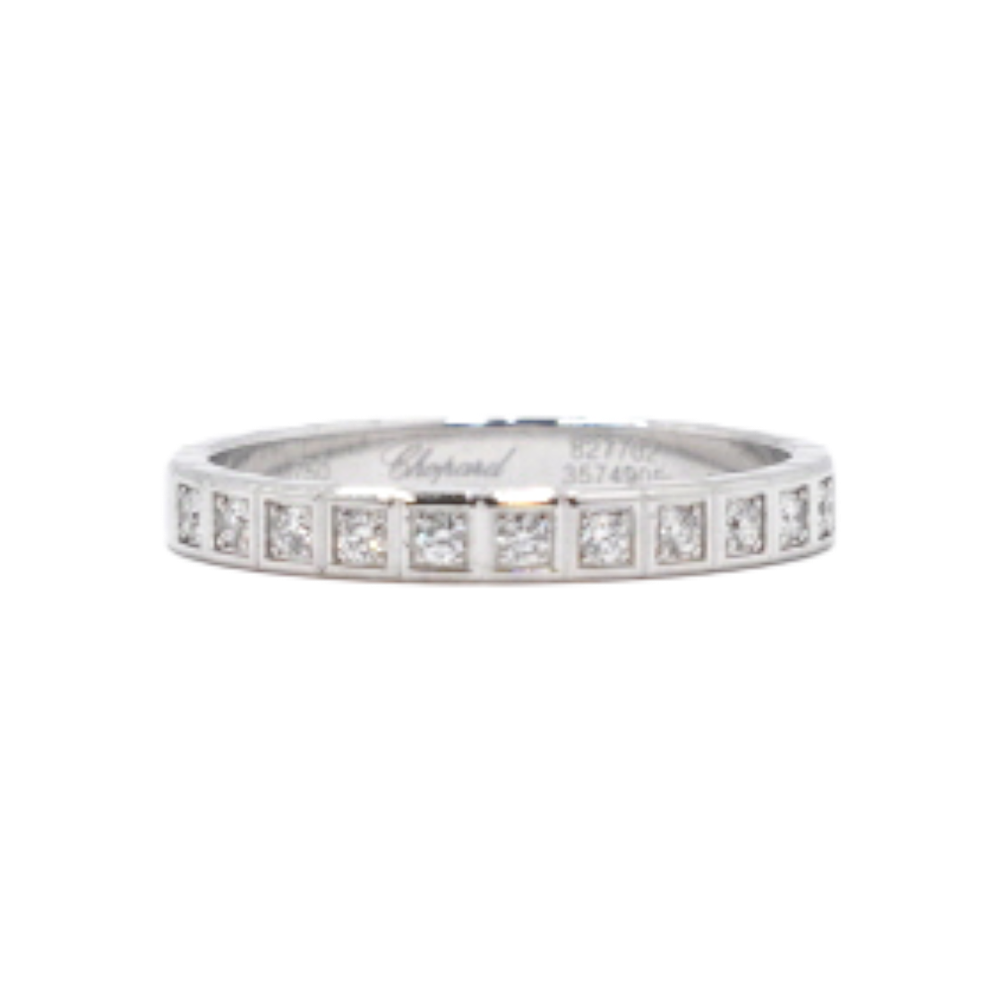 쇼파드 827702 18K화이트골드 하프셋 11P다이아 아이스큐브 반지-9호aa58890(Chopard 827702 18K White Gold Half Set 11P Diamond Ice Cube Ring - Size 9)