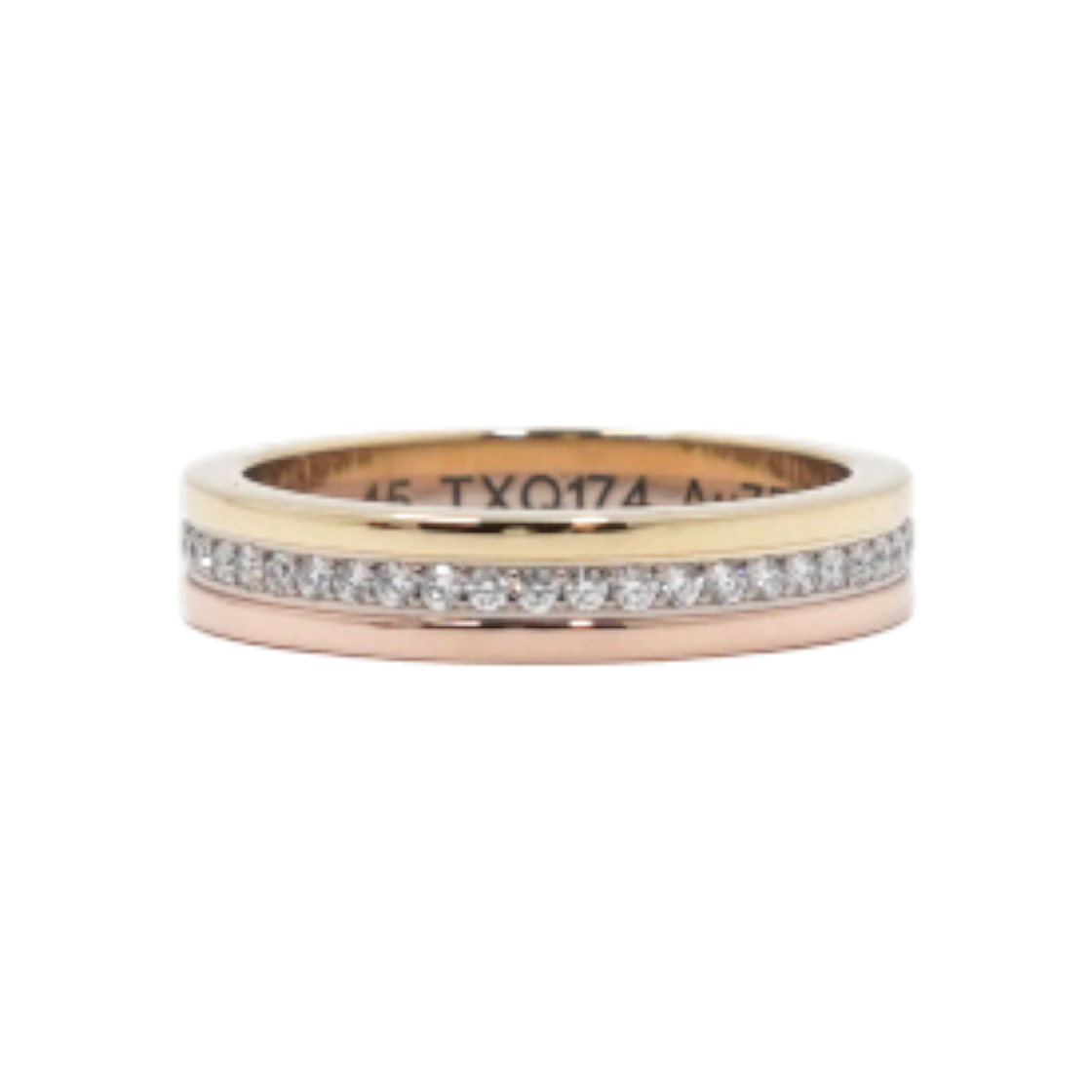 까르띠에 B40529 18K삼색골드 트리니티 방돔루이 53P다이아 까르띠에 웨딩 밴드링 반지-5호aa58562(Cartier B40529 18K Tri-Color Gold Trinity Vendôme Louis Wedding Band Ring with 53 Diamonds - Size 5) - 1