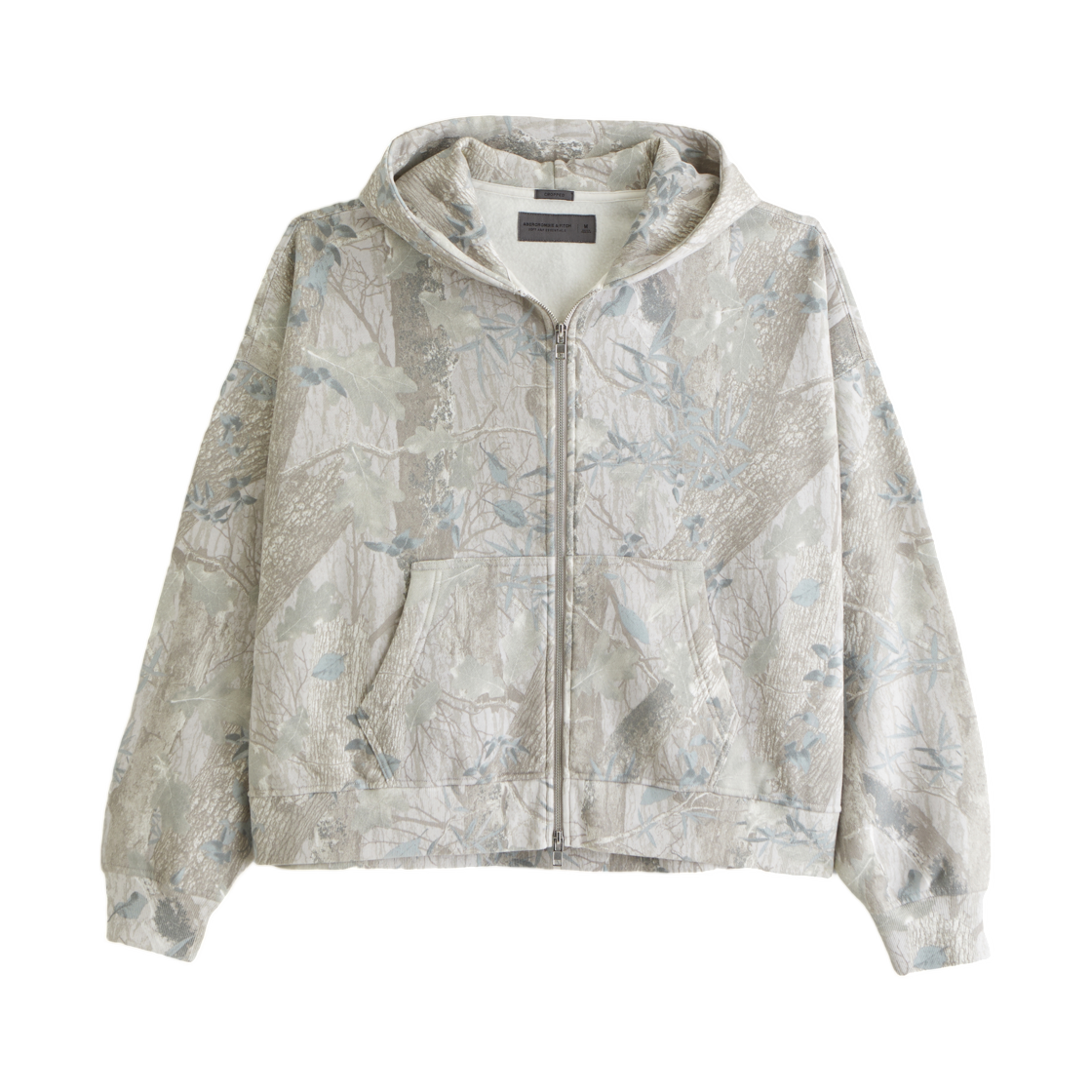 아베크롬비 앤 피치 에센셜 크롭 풀 집 후드 토프 카모(Abercrombie & Fitch Essential Cropped Full Zip Hoodie Taupe Camo) - 1