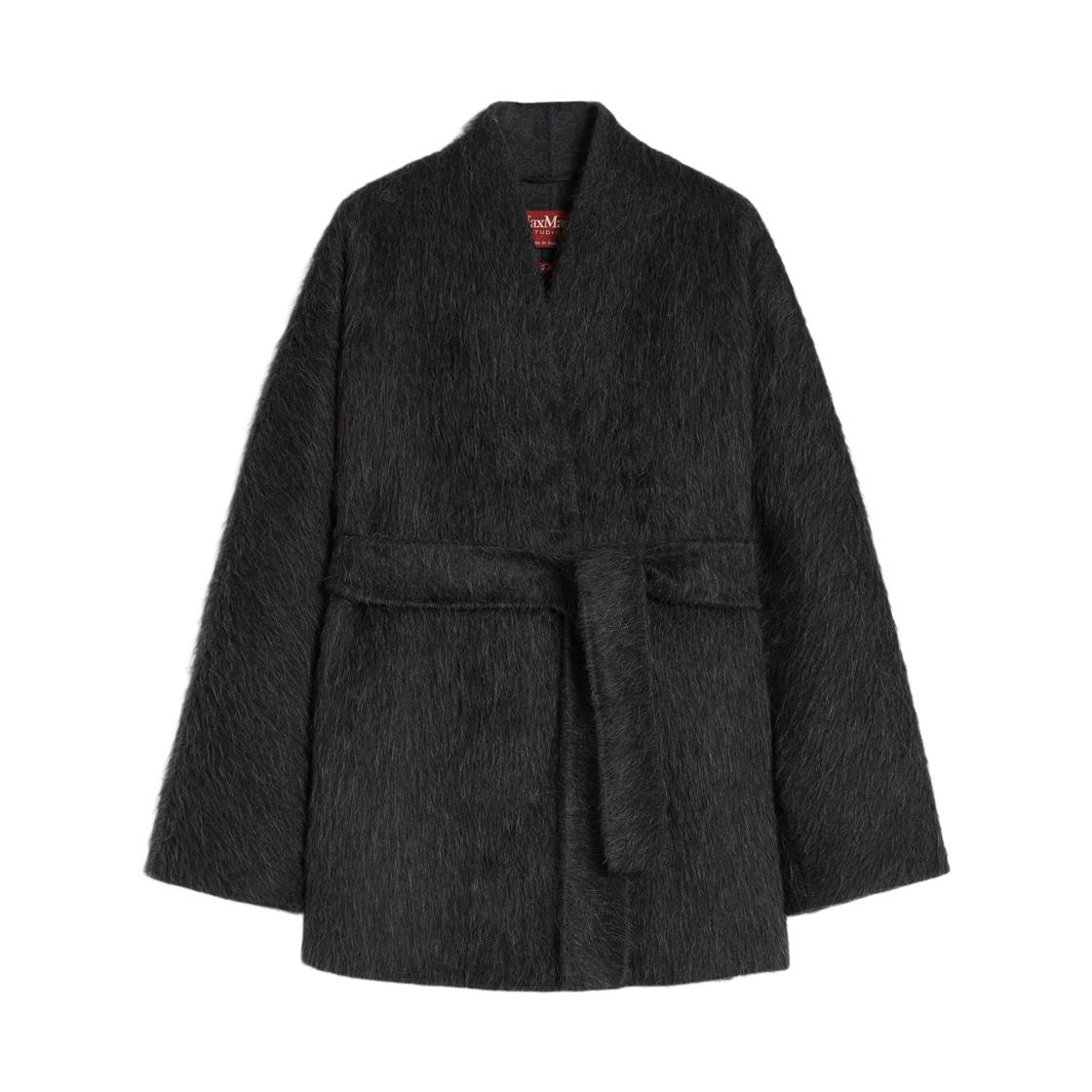 (W) 막스마라 스튜디오 울 알파카 가디건 자켓 다크 그레이((W) Max Mara Studio Wool and Alpaca Cardigan Jacket Dark Grey)