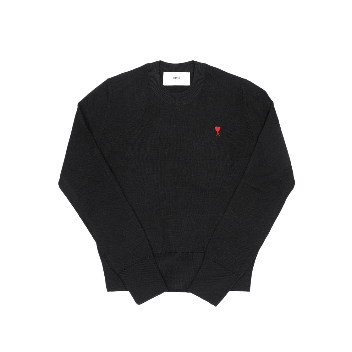 FKS826 001 009 [15% 쿠폰] (W) AMI Black Wool Ami De Coeur Crewneck Sweater Black