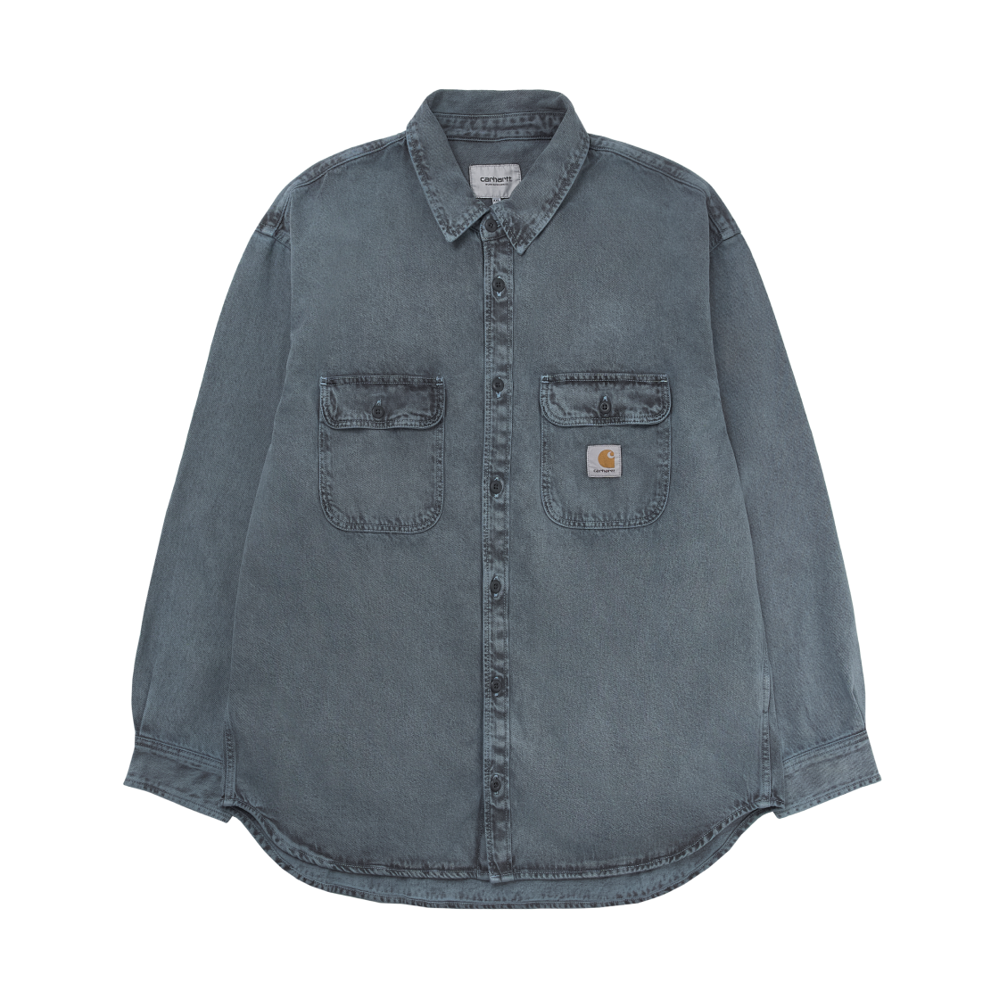 칼하트 WIP 티건 셔츠 자켓 블랙 블루 포그 가먼트 다이드(Carhartt WIP Tigan Shirt Jacket Black Blue Fog Garment Dyed)