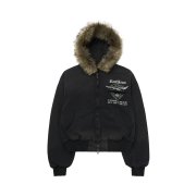 Protocol Index Detachable Fur Hooded Work Jacket Black