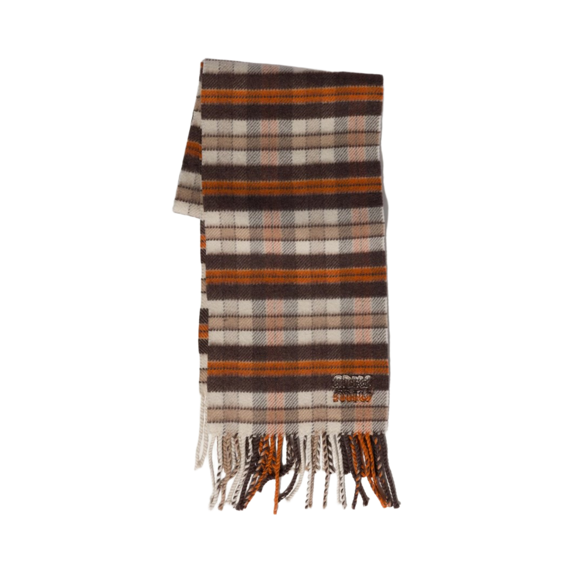 5FS128-2ID7-F0Z0F Miu Miu Wool and Cashmere Muffler Burnt Sienna Papaya