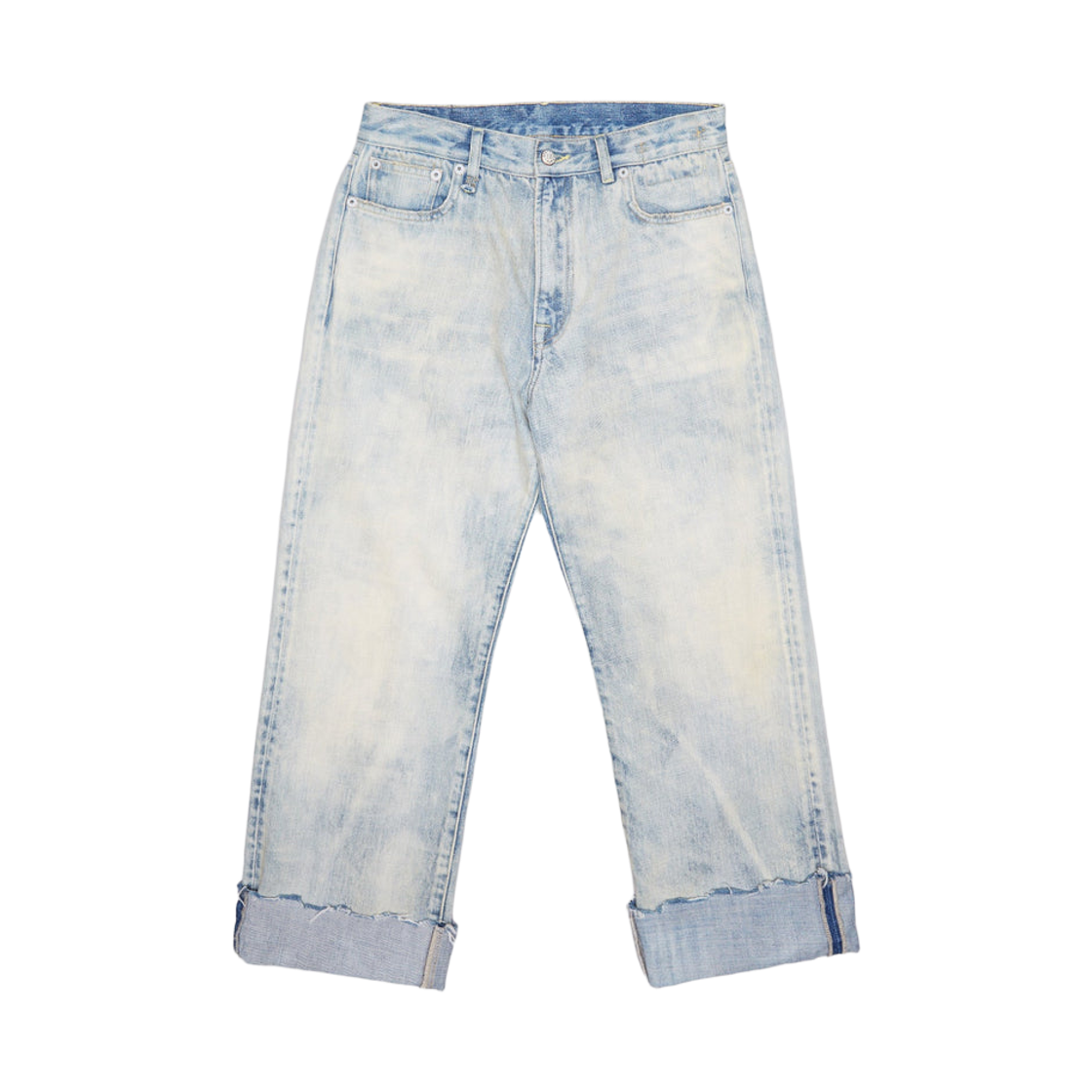 (W) R13 커프드 X-보이프렌드 진 빈티지 애쉬 블루((W) R13 Cuffed X-Boyfriend Jeans Vintage Ash Blue)