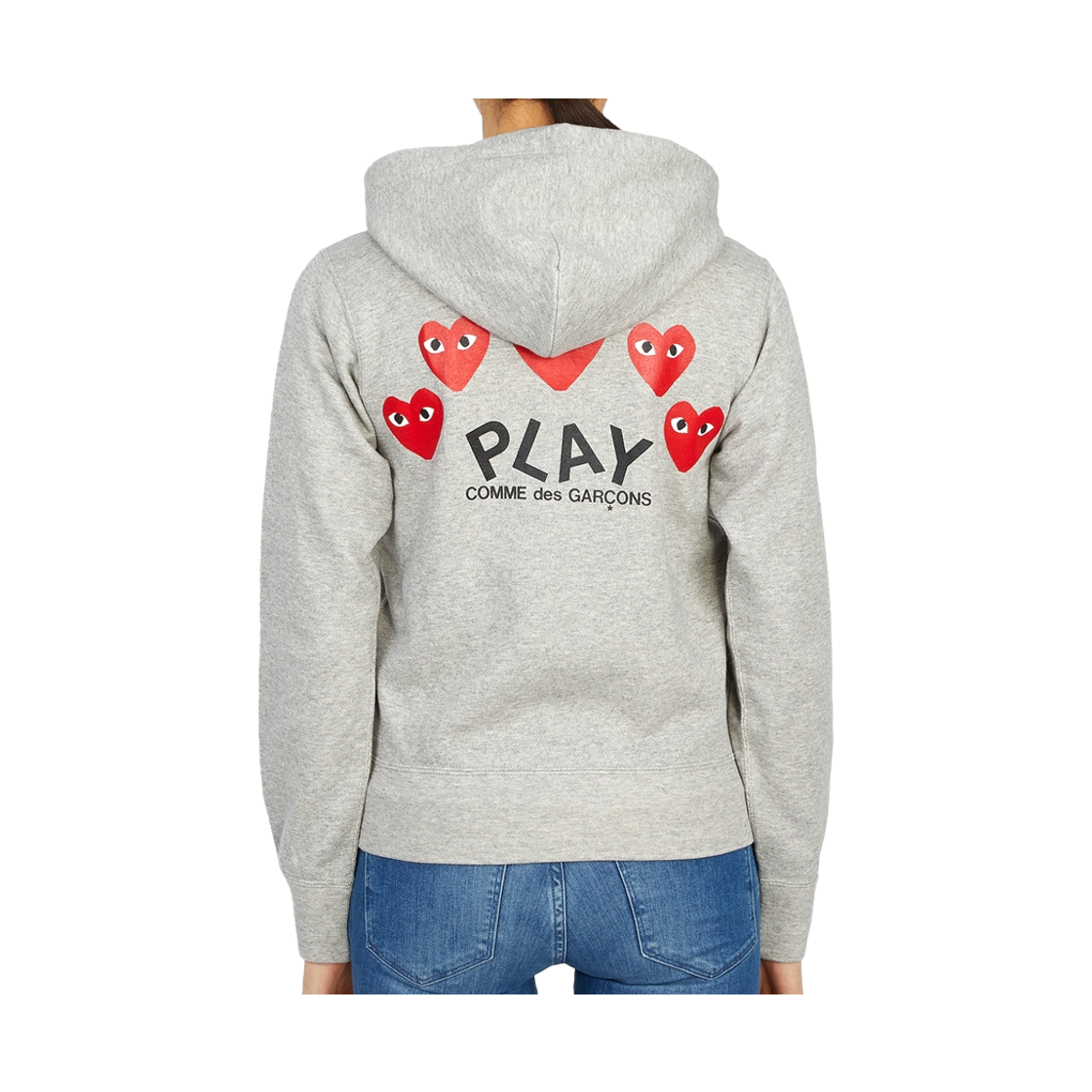 [20% 쿠폰] (W) 플레이 꼼데가르송 5 하트 후드 집업 그레이([20% 쿠폰] (W) Play Comme des Garcons 5 Hearts Zip Hooded Sweatshirt Grey) - 6