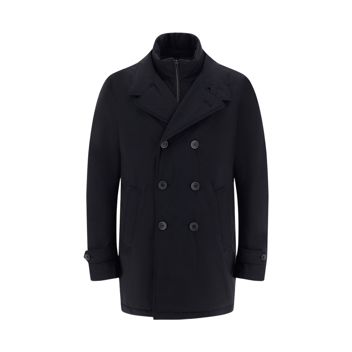 PI001180U-12346SZ-9200 Herno Washington Pea Coat Navy Blue