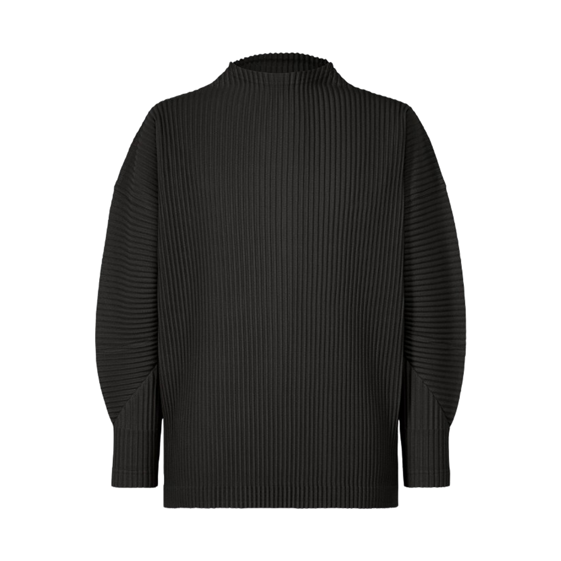 HP53-JK123-15 Homme Plisse Issey Miyake MC December Mock Neck Long Sleeve Top Black