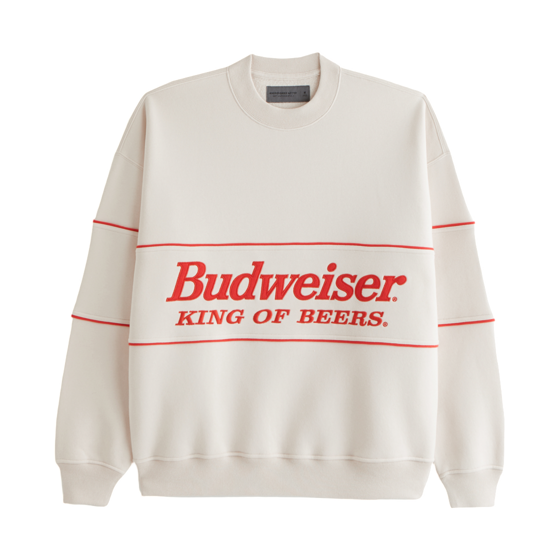 아베크롬비 앤 피치 버드와이저 그래픽 크루 스웨트셔츠 웜 베이지(Abercrombie & Fitch Budweiser Graphic Crew Sweatshirt Warm Beige) - 1
