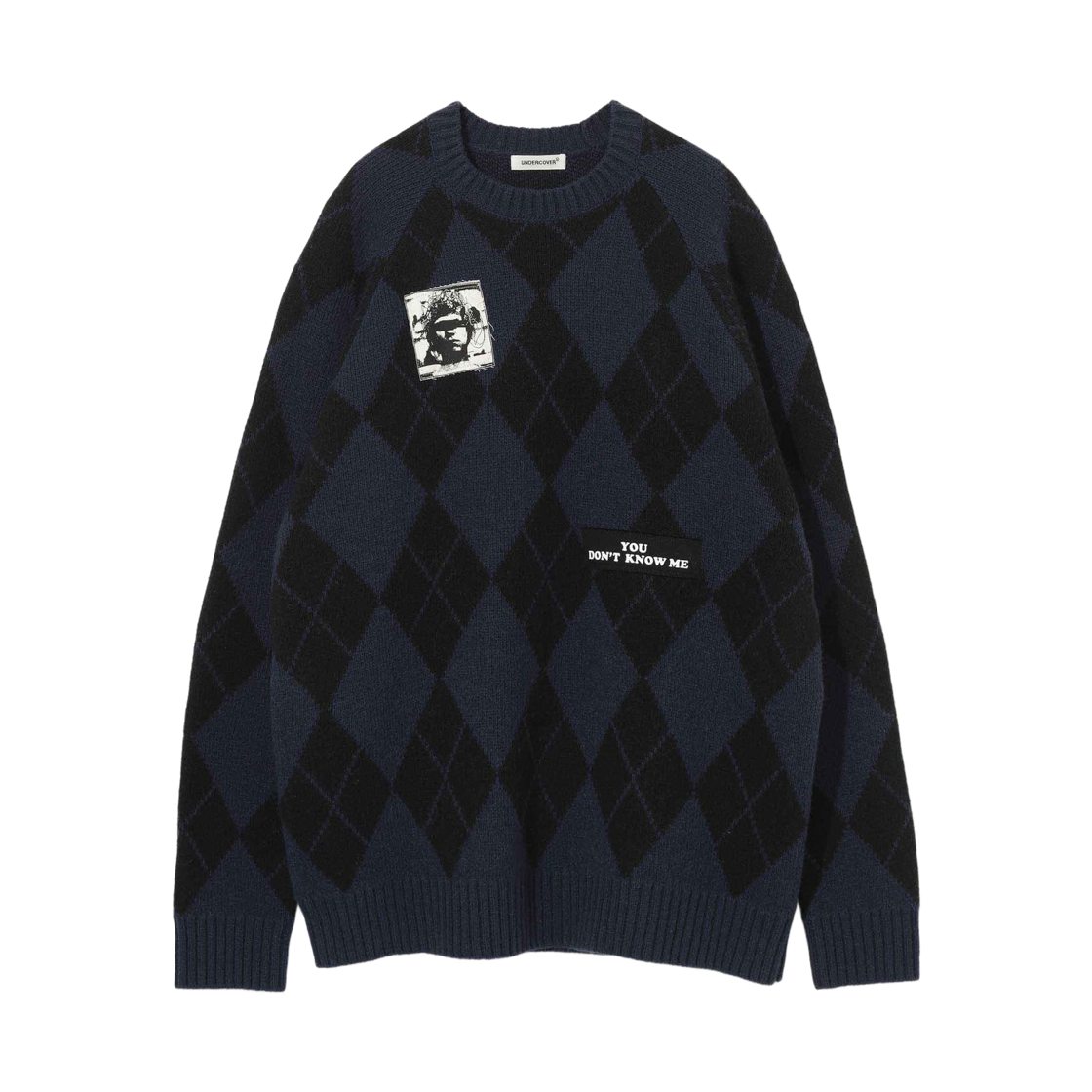 UP2E4902 Undercover Wool and Nylon Knit Pullover Navy Base
