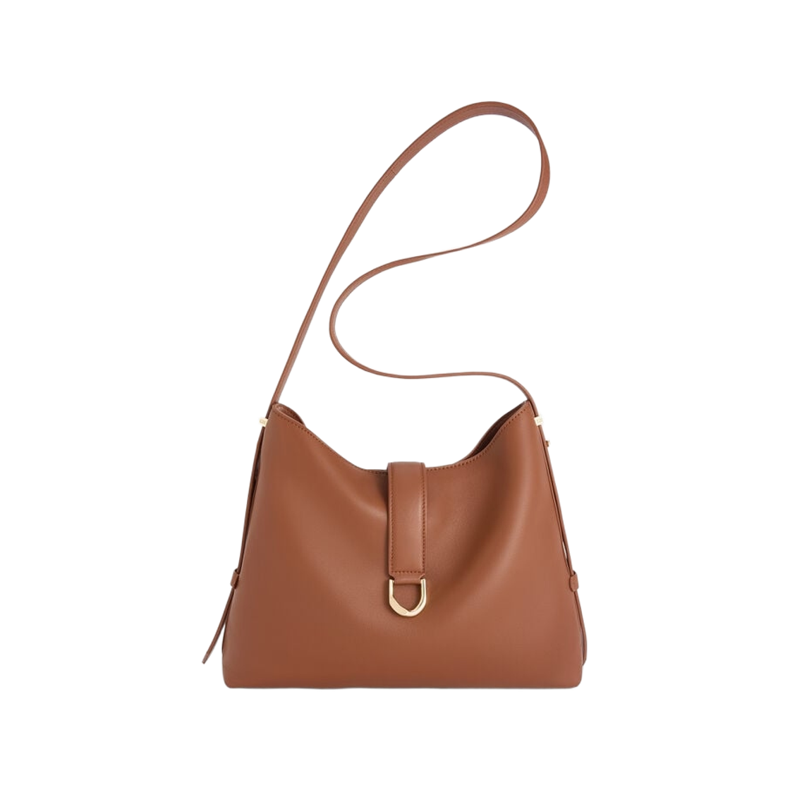 찰스앤키스 개빈 레더 벨티드 호보백 초콜릿(Charles & Keith Gabine Leather Belted Hobo Bag Chocolate)