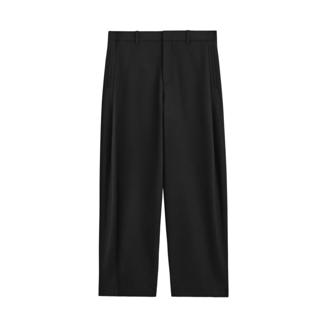 1323833001 COS Pleated Wool Wide Leg Trousers Black
