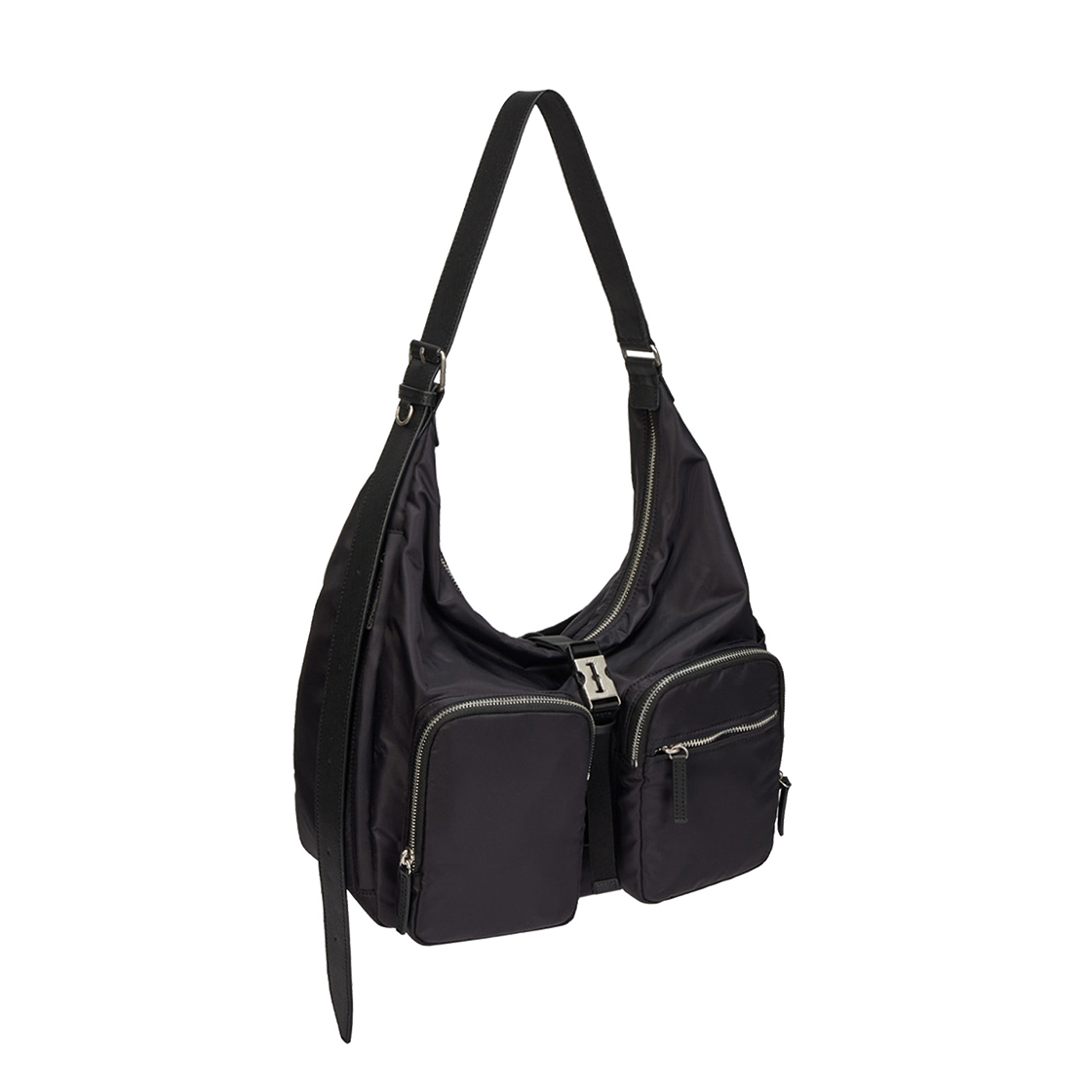 분크 헤이 더블 포켓 호보 미듐 블랙(vunque Hey Double Pocket Hobo M Black)