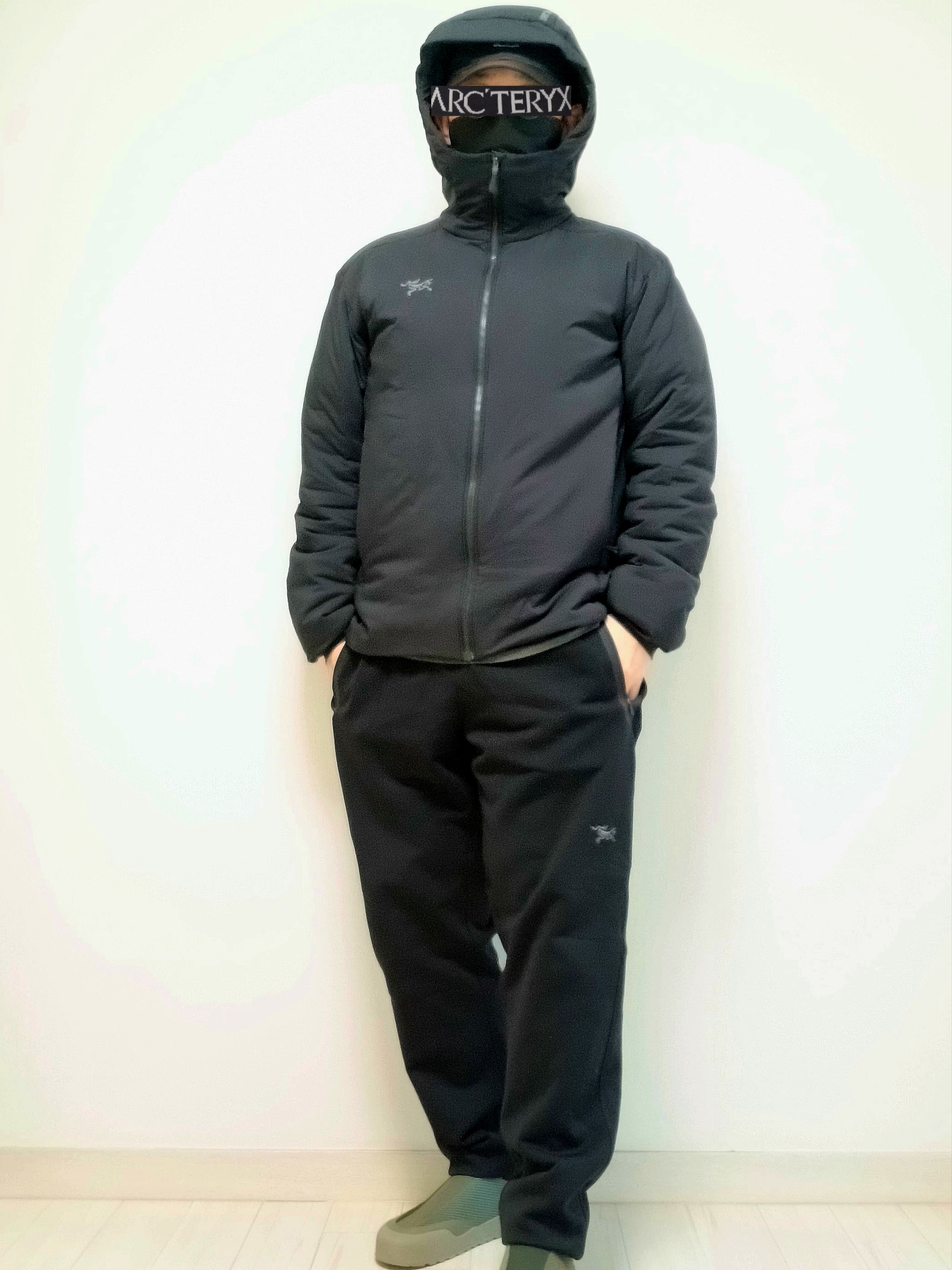 Arc'teryx Atom Heavyweight Hoody Black, Arc'teryx Kyanite Pants Black 착용 스타일 - 2
