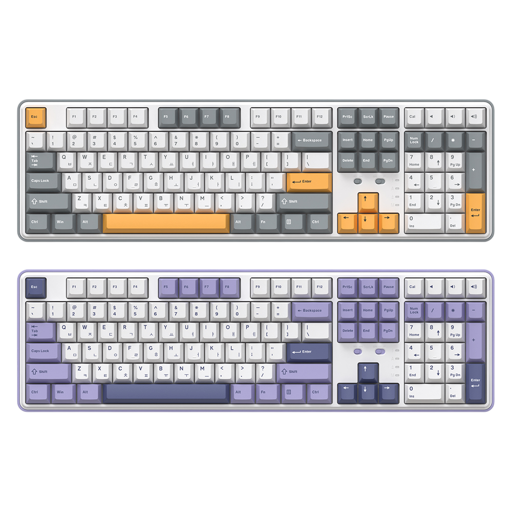 콕스 C108 유무선 화이트그레이 한글 기계식 키보드 허니축(COX C108 3MODE mechanical keyboard Honey Switch)