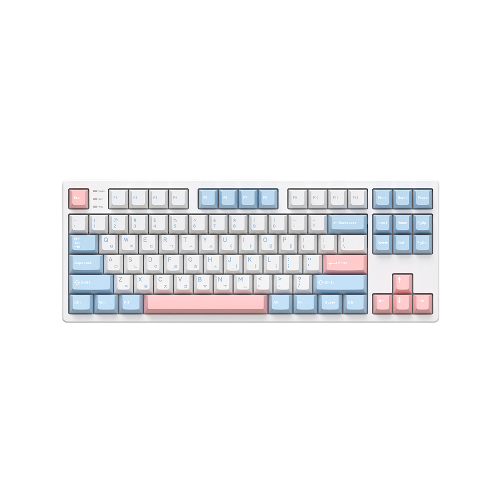 콕스 CS87 유무선 블루투스 87키 퀵스왑 기계식 키보드 소프트스카이 벚꽃축(COX CS87 wired/wireless Bluetooth 87 key Quixwab mechanical keyboard soft sky cherry blossom axis)