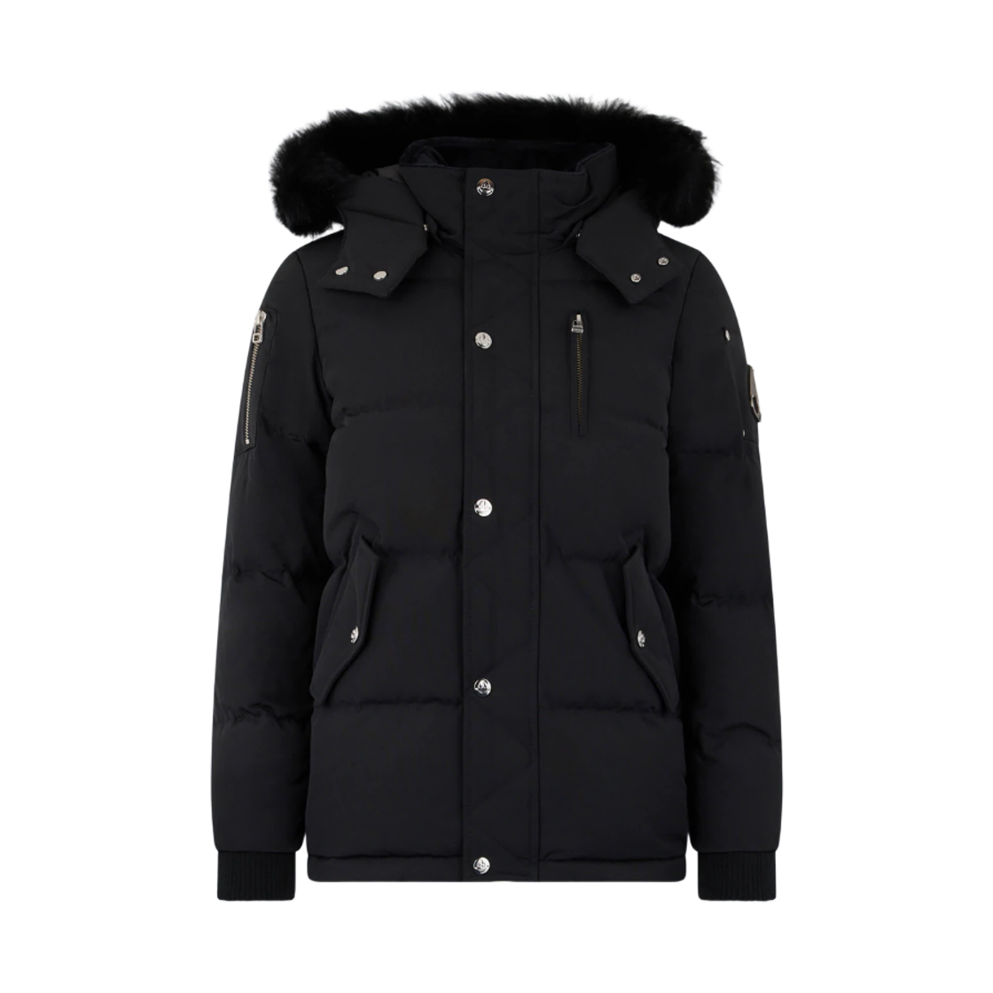 M32UJ193S305 (Kids) Moose Knuckles Original Shearling Trim 3Q Jacket Black