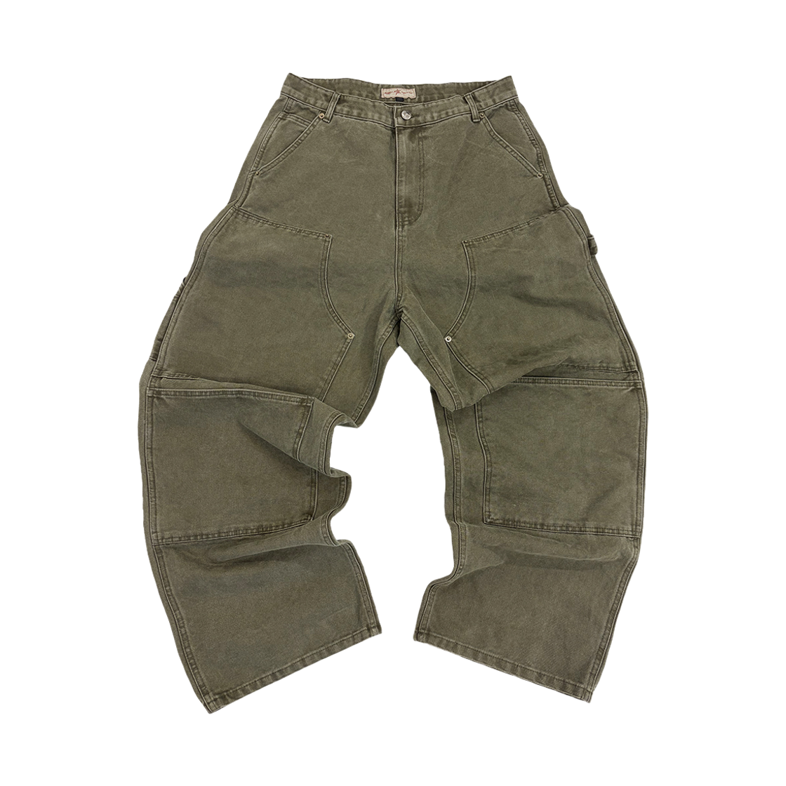 아오이로 커티드 더블니 팬츠 올리브(Aoiro Cutted Double Knee Pants Olive)