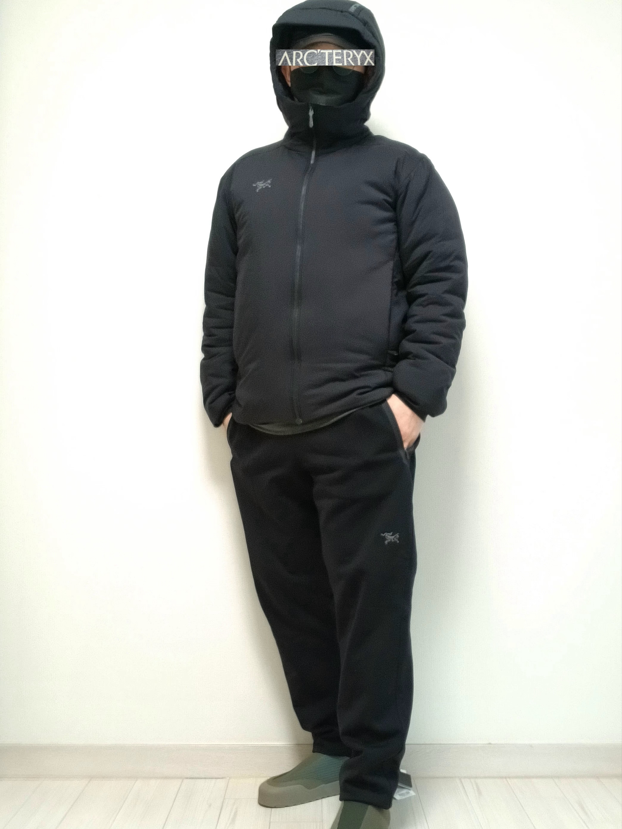 Arc'teryx Atom Heavyweight Hoody Black, Arc'teryx Kyanite Pants Black 착용 스타일 - 8