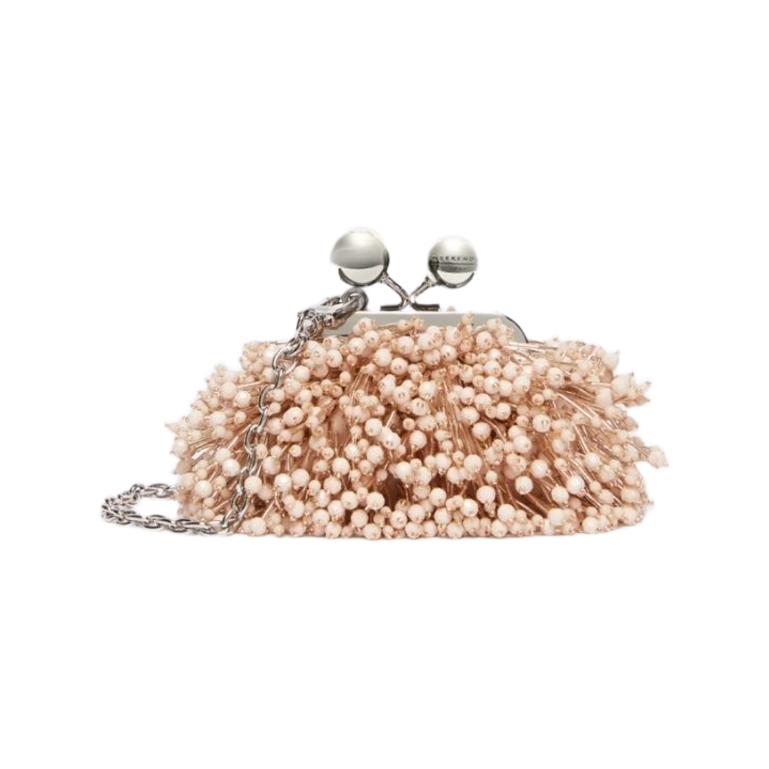 DOTTO-004 Weekend Max Mara Dotto Satin Sequin Nano Pasticcino Bag Powder