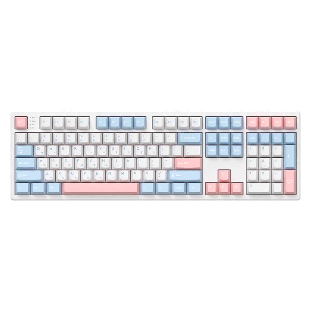콕스 CS108 유무선 블루투스 108키 퀵스왑 기계식 키보드 소프트스카이 맘모스축(COX CS108 Wired/Wireless Bluetooth 108 Key QuixWop Mechanical Keyboard Soft Sky Mammoth Axis)