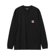 Carhartt WIP Pocket Heart Long Sleeve T-Shirt Black Red