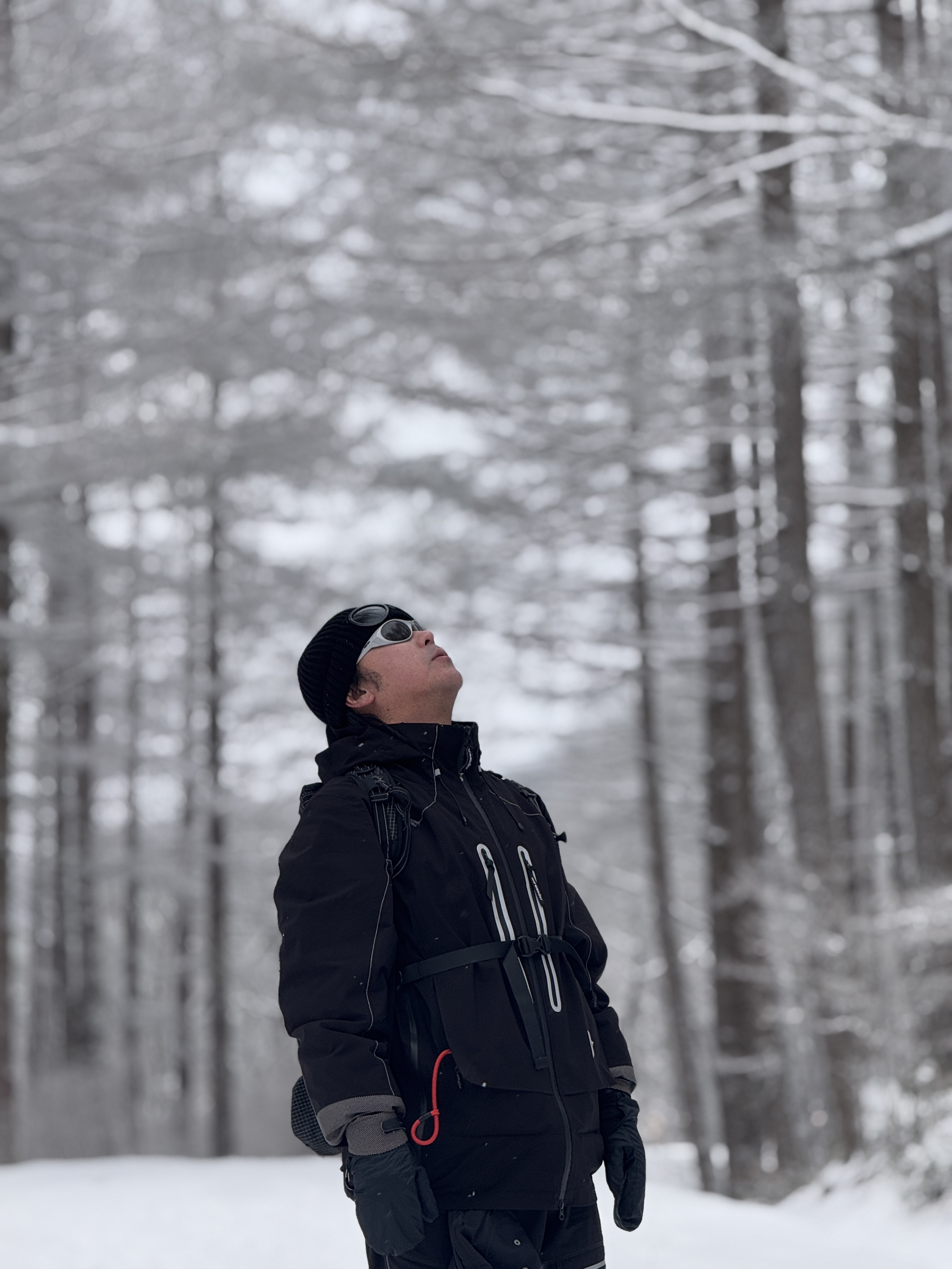 And Wander Pertex Shield Rain Jacket Black, C.P. Company Extra Fine Merino Wool Goggle Beanie Black - 24FW 착용 스타일 - 1