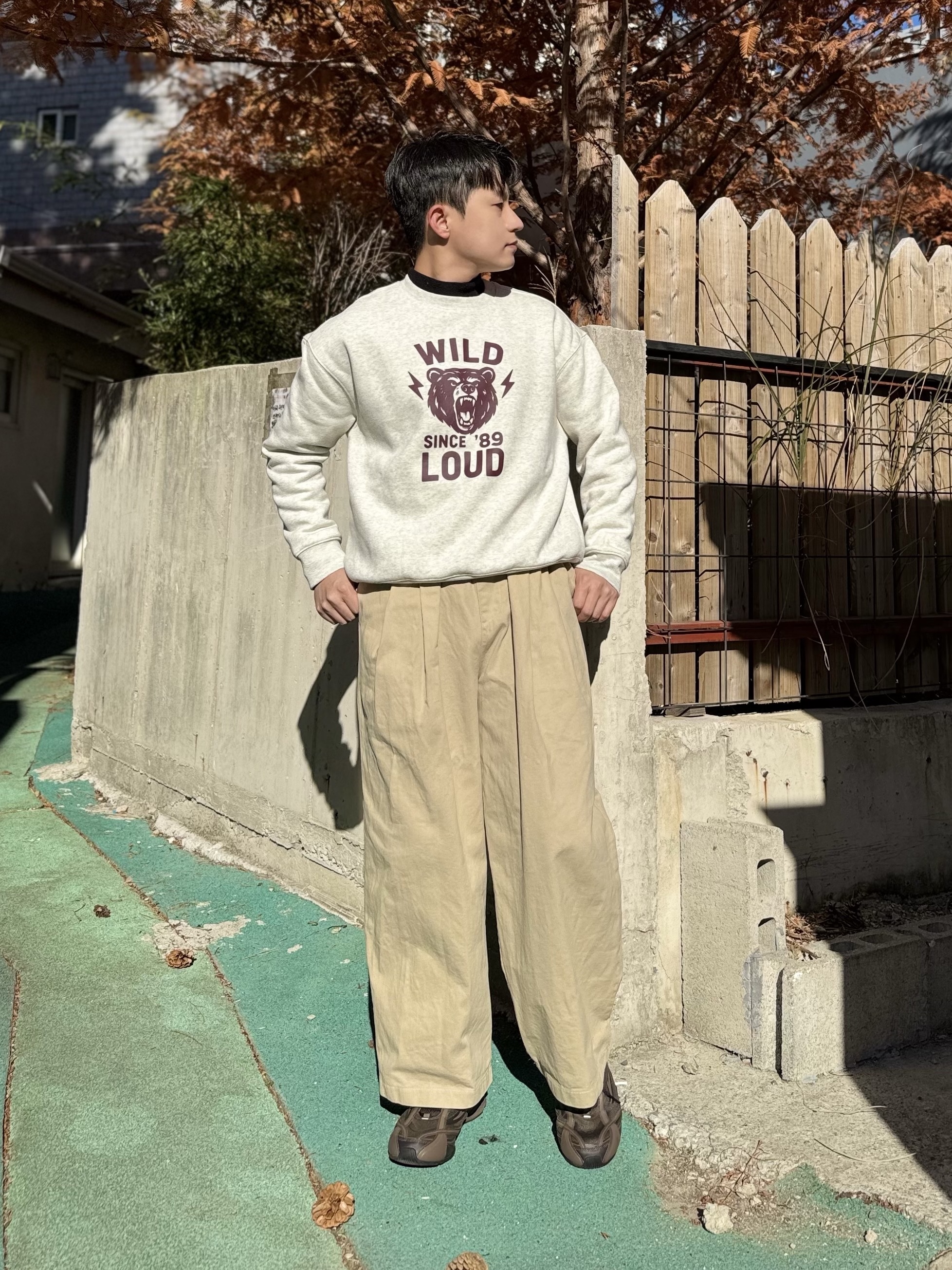 Fila Flaire Brown 착용 스타일 - 1