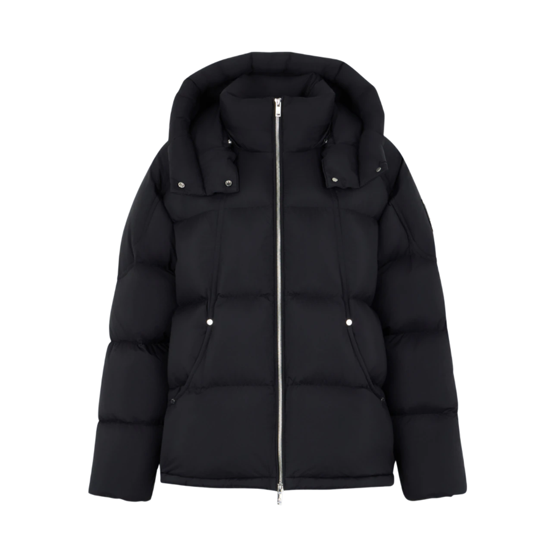 (W) 무스너클 퍼퍼 아카이 3Q 자켓 블랙((W) Moose Knuckles Puffer Akai 3Q Jacket Black) - 1
