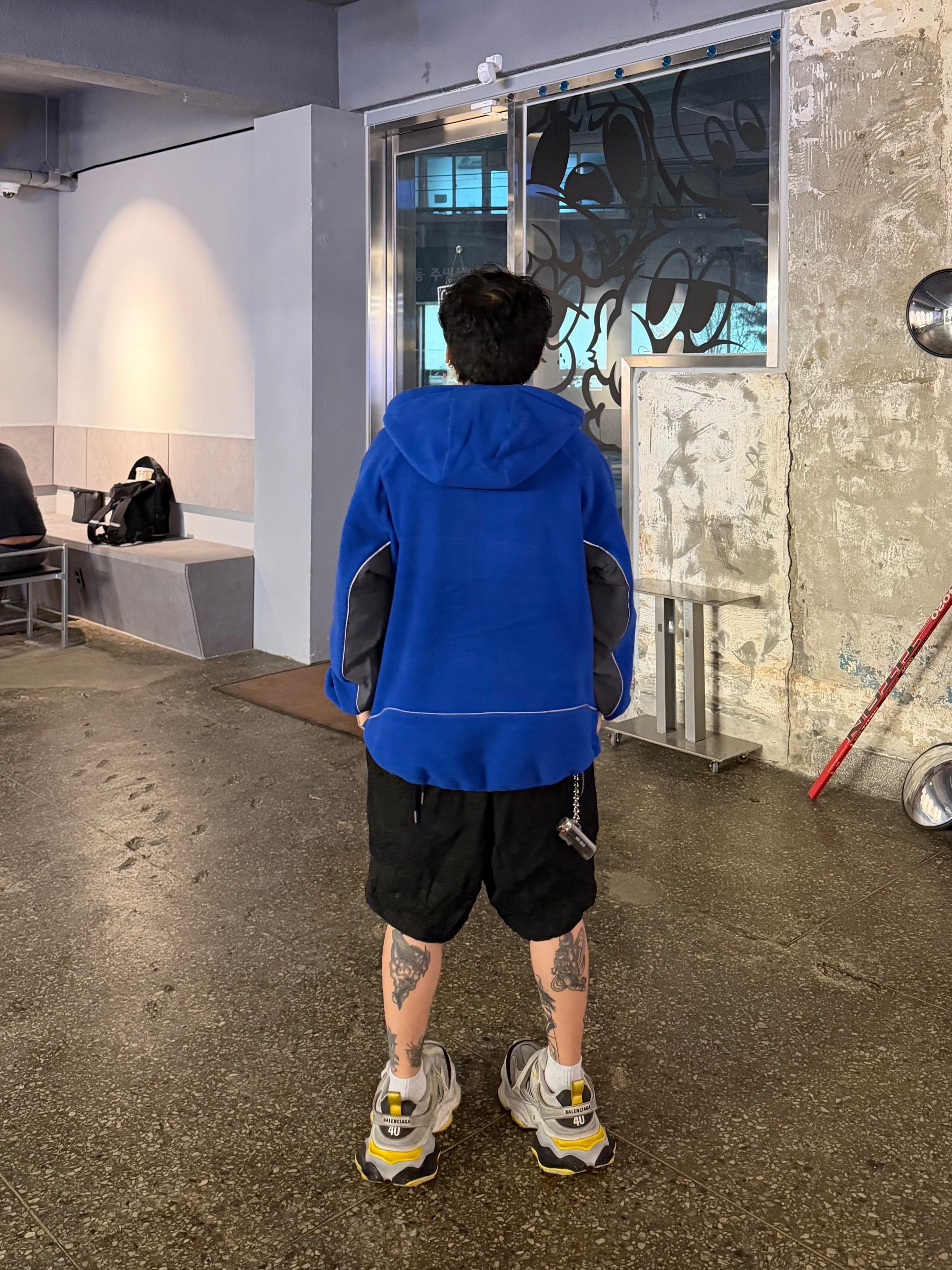 Palace Polartec 3M Hooded Jacket Ultra - 23FW, BAPE College L/S T-Shirt Olive Drab 착용 스타일 - 6