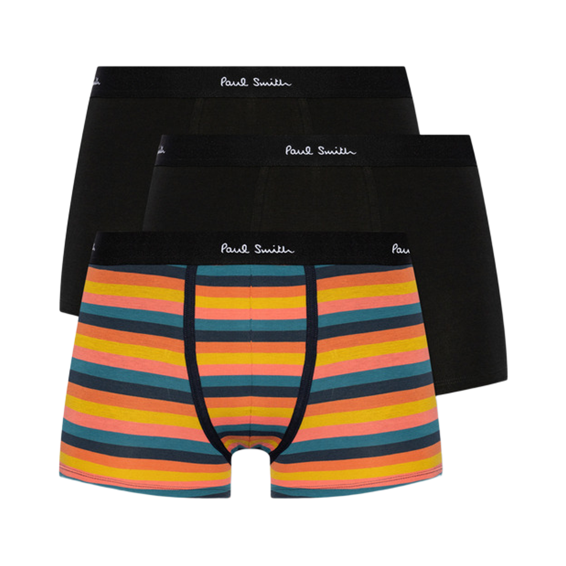M1A-914-M3PK15-79 Paul Smith Artist Stripe Trunks Black (3 Pack)