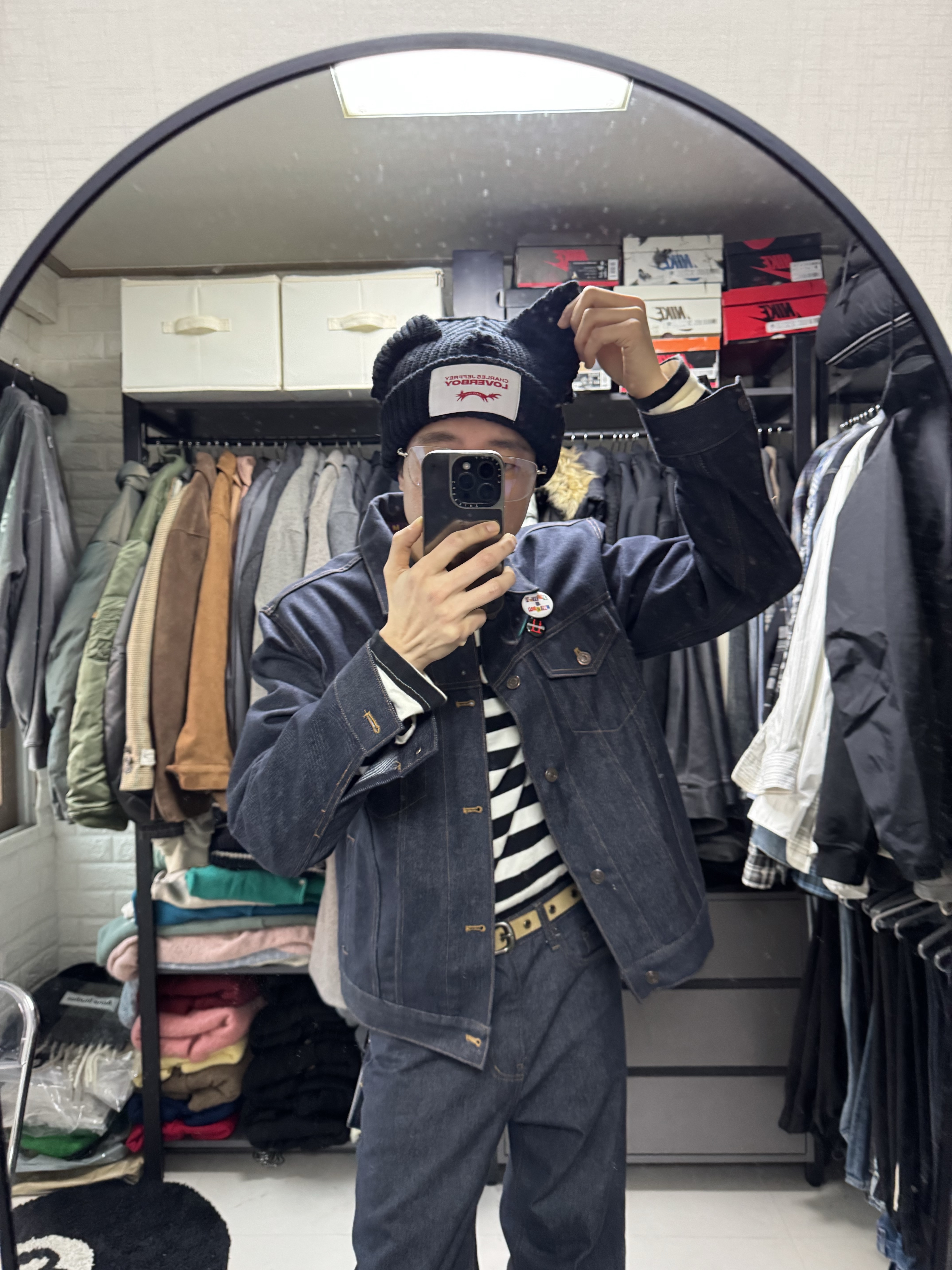 Charles Jeffrey Loverboy Chunky Ears Beanie Black, Marshall Major V Black (Korean Ver.) 착용 스타일 - 1