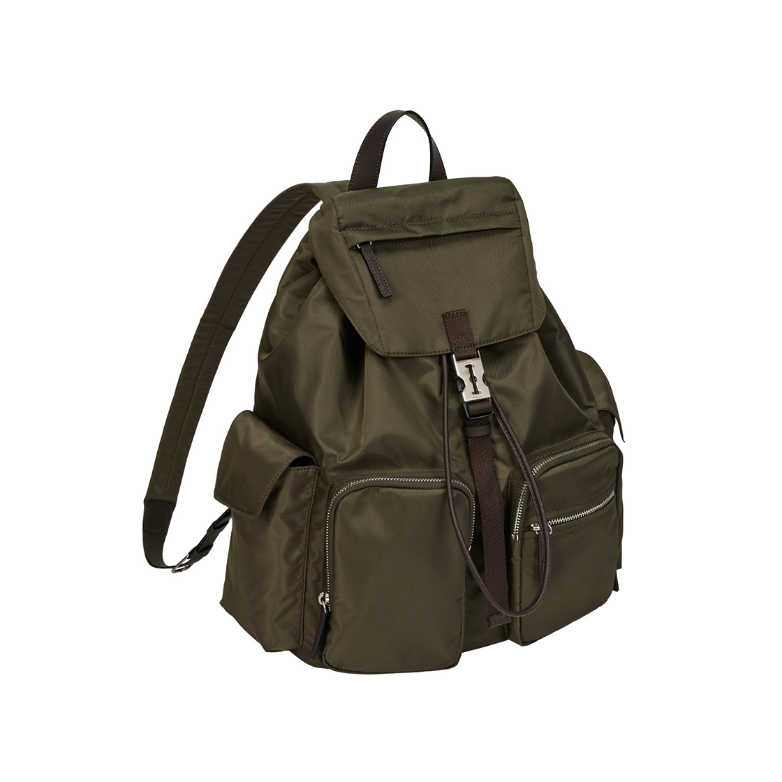 분크 헤이 더블 포켓 백팩 라지 카키(vunque Hey Double Pocket Backpack L Khaki)