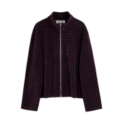 Our Legacy Shrunken Fullzip Merlot Houndini Check Velour