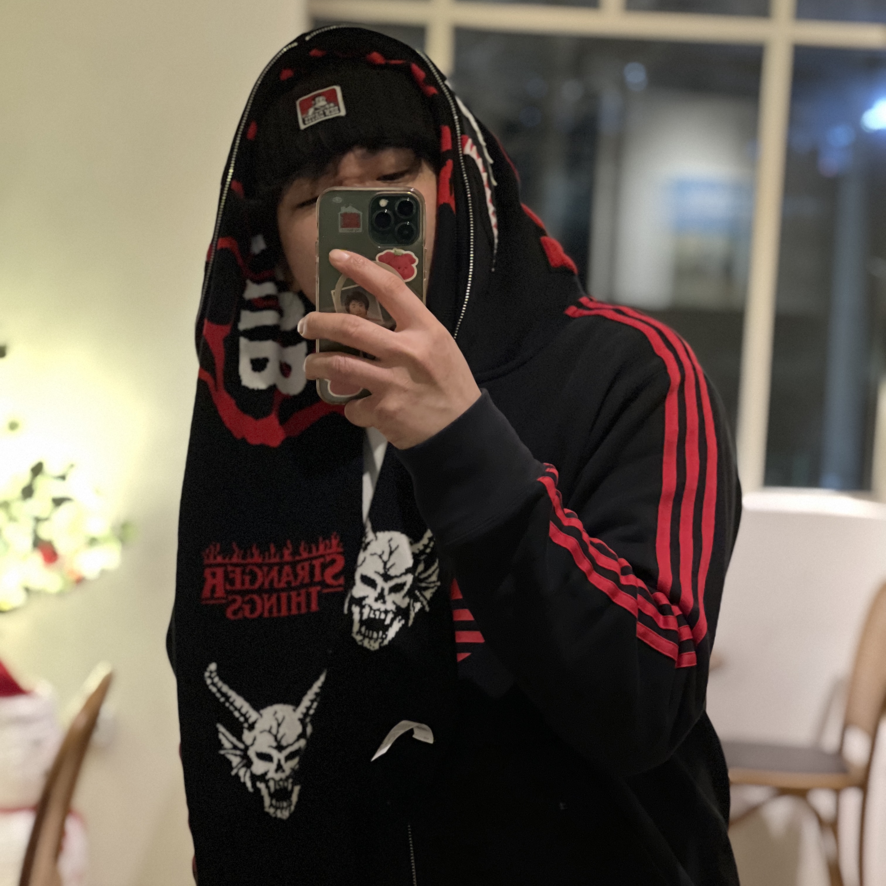 Adidas x BAPE Ultimate Shark Hoodie Black - KR Sizing, Supreme Cross Box Logo T-Shirt White - 20FW 착용 스타일 - 1