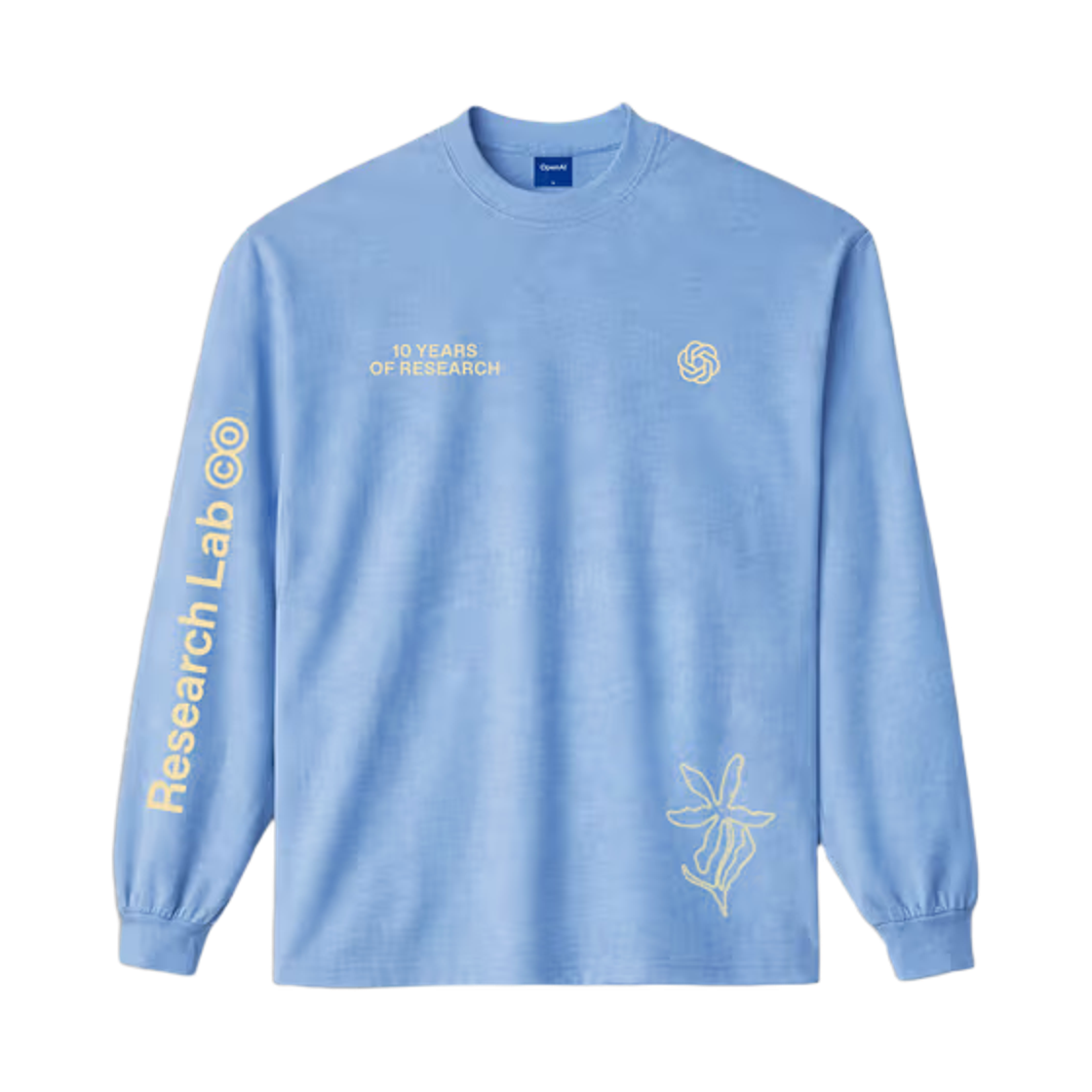 오픈AI 10 이어즈 롱슬리브 워시드 블루(OpenAI 10 Years Long Sleeve Washed Blue)